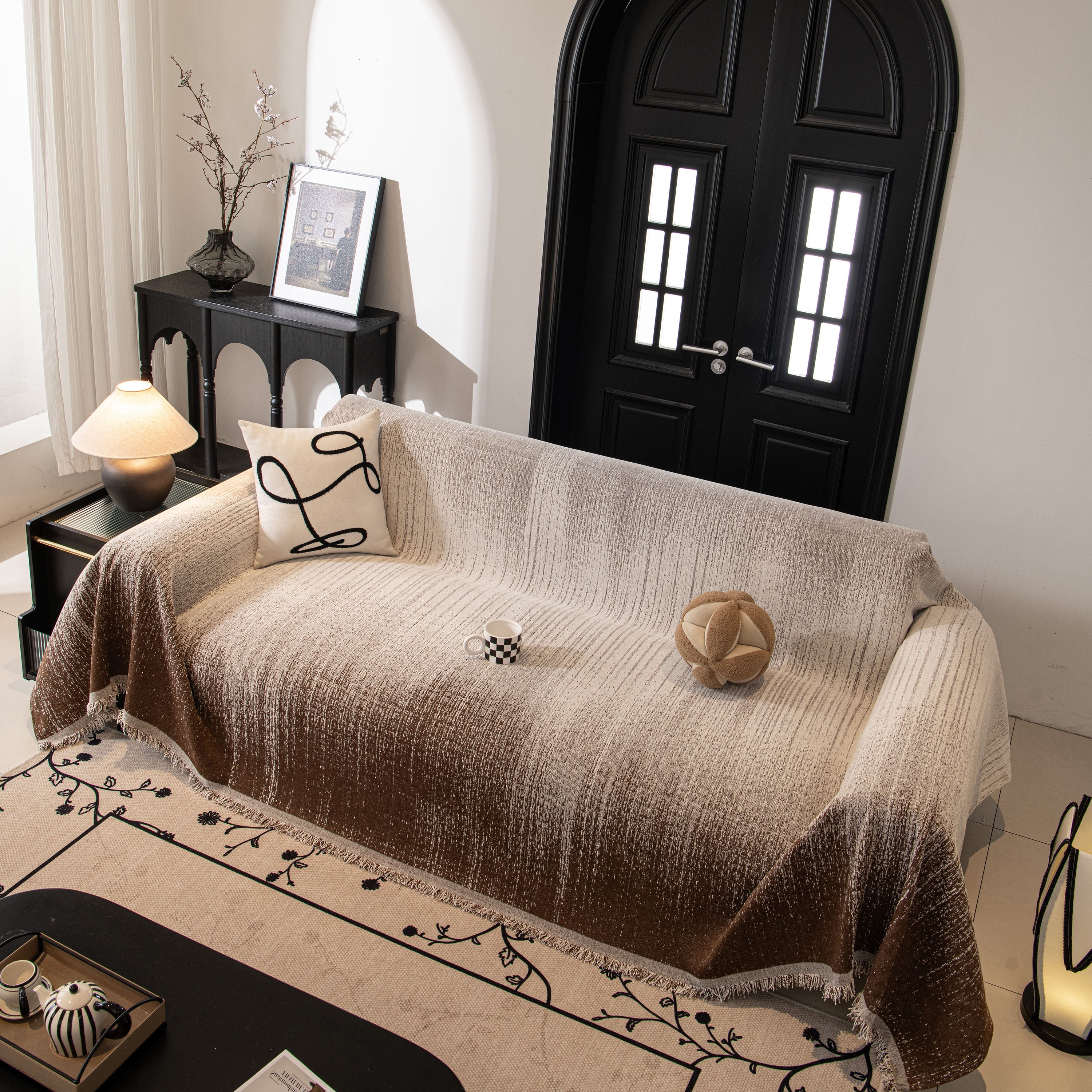 Modern Textured Sofa Cover Blanket, Tightly Woven Pet Sofa Throw for Sectional Couches - Image 98