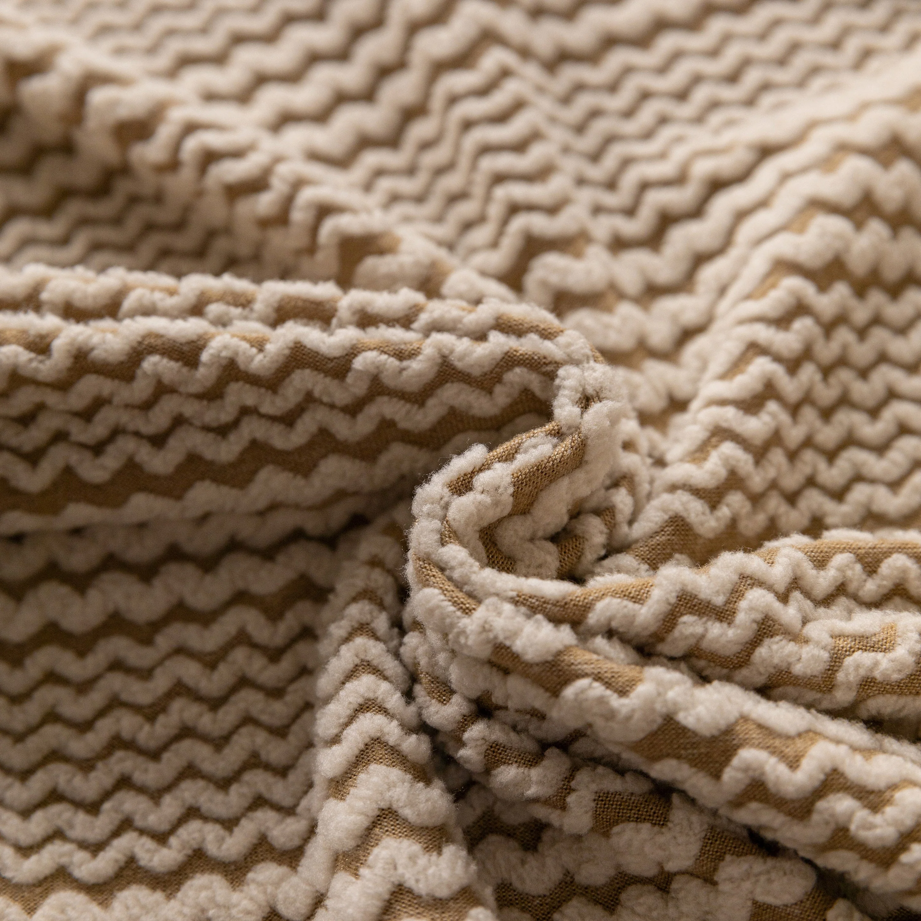 Modern Textured Stretch Sofa Cover, Plush Fleece Sofa Slipcover with 3D Stripe Texture - Image 11