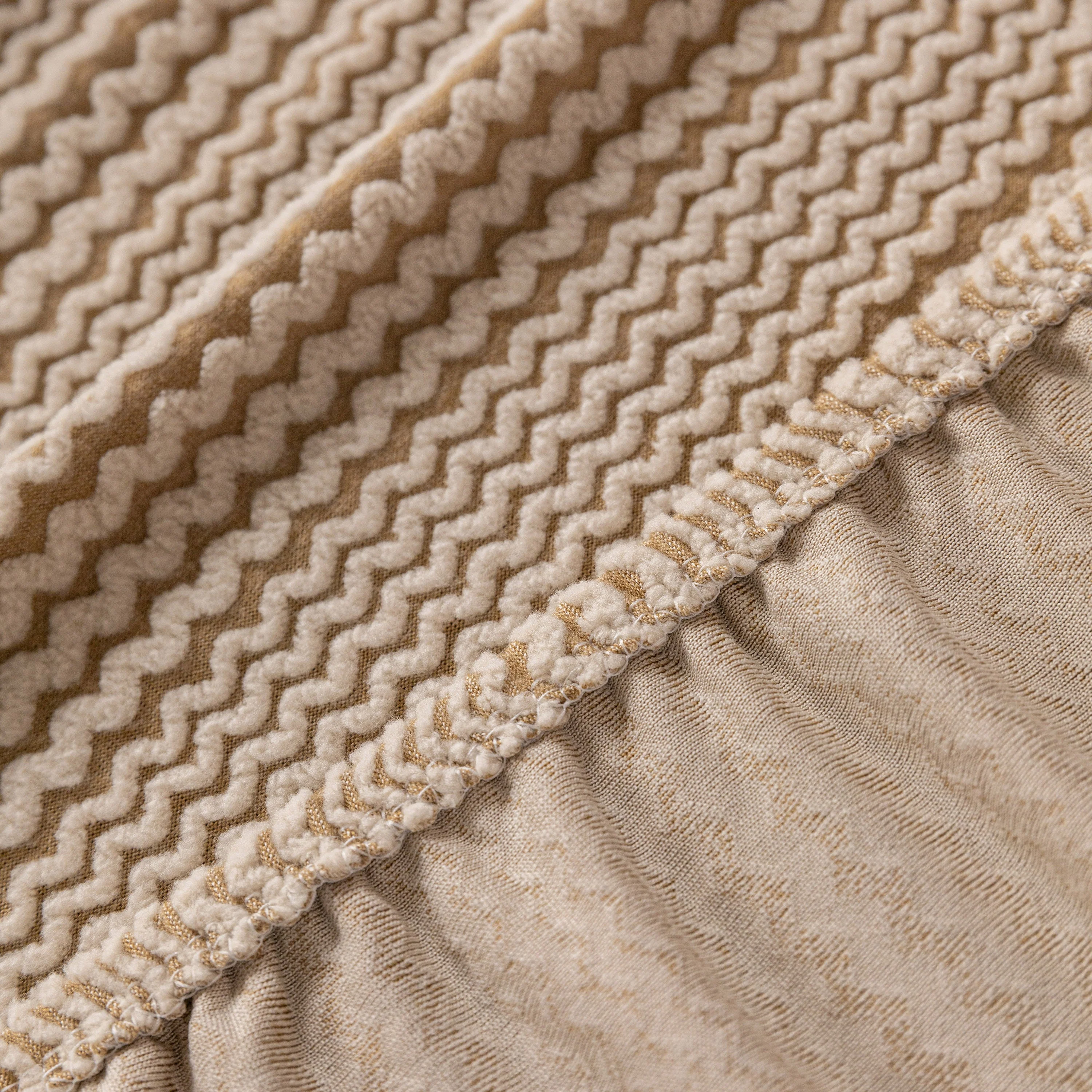 Modern Textured Stretch Sofa Cover, Plush Fleece Sofa Slipcover with 3D Stripe Texture - Image 14