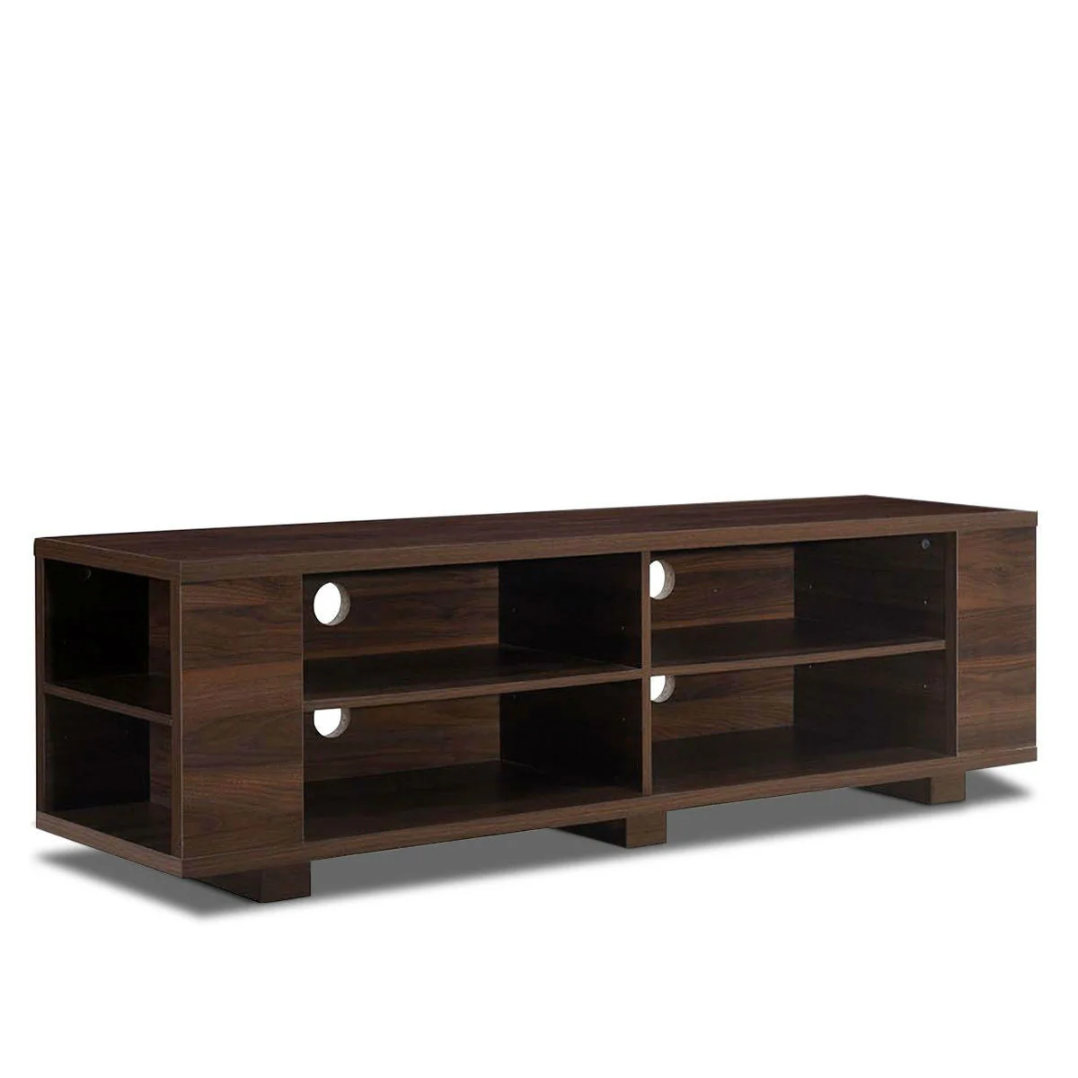 Modern TV Stand in Walnut Wood Finish - Holds up to 60-inch TV - Image 3