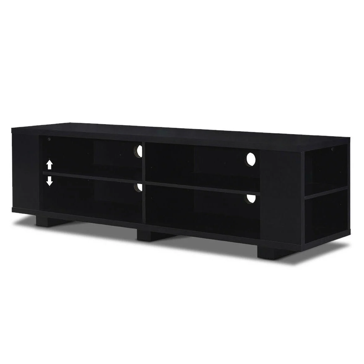 Modern TV Stand in Walnut Wood Finish - Holds up to 60-inch TV - Image 4