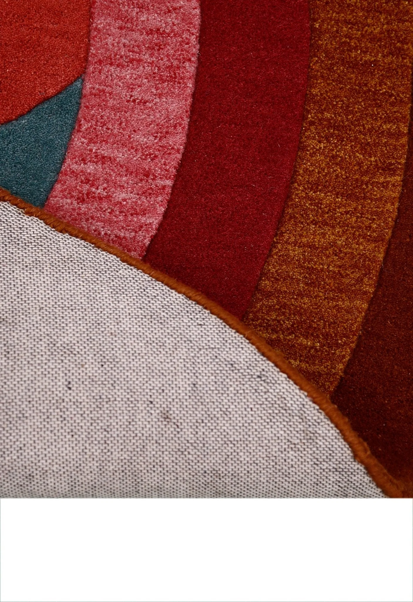 Modern Twin Rings Multicolor Hand Tufted 5x7 Wool Rug - Image 4