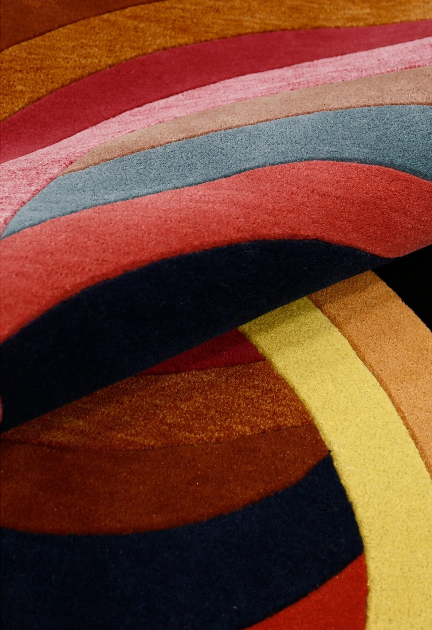 Modern Twin Rings Multicolor Hand Tufted 5x7 Wool Rug - Image 7