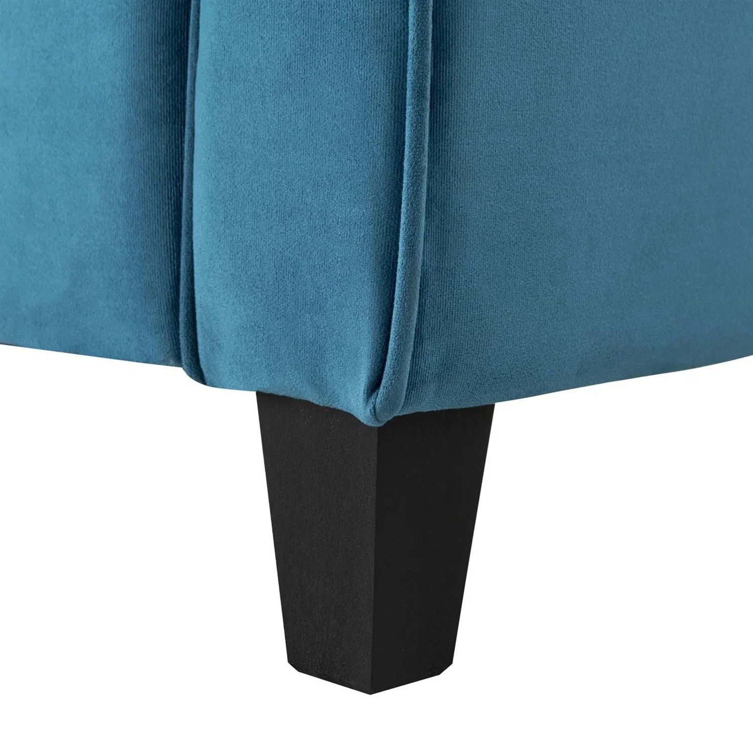Modern Upholstered Loveseat Sofa in Blue Microfiber with Button Tufted Cushions - Image 4