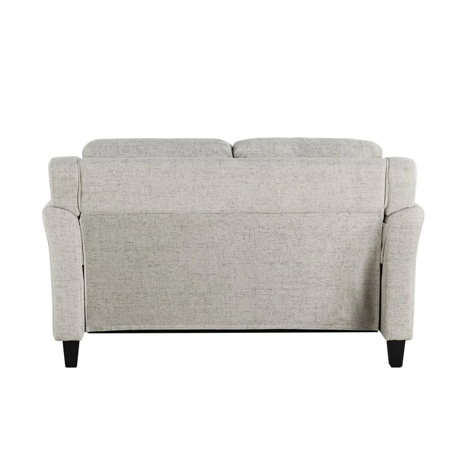 Modern Upholstered Loveseat Sofa in Cream Microfiber with Button Tufted Cushions - Image 5