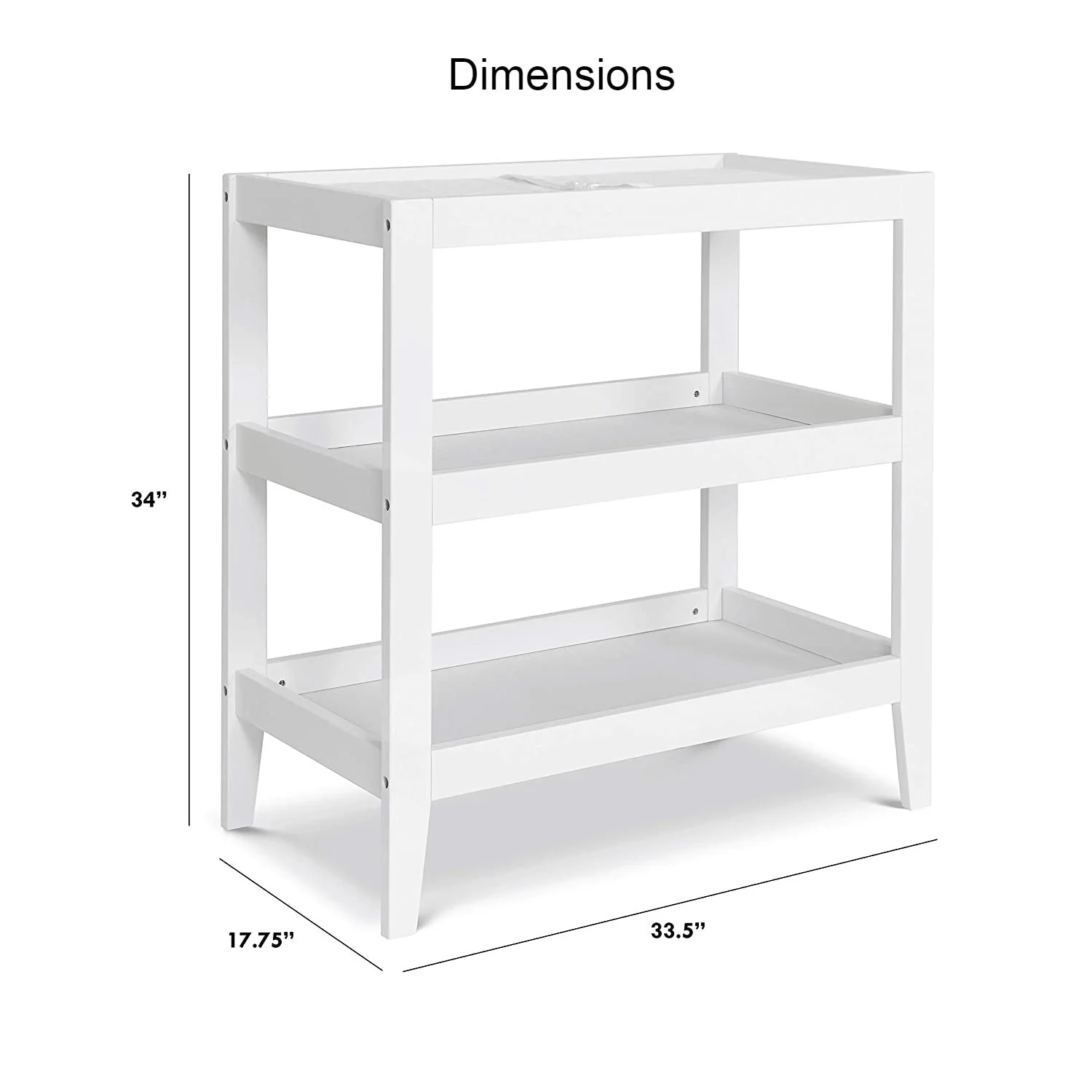 Modern White Baby Changing Table w/ 1-inch Waterproof Changing Pad - Image 4