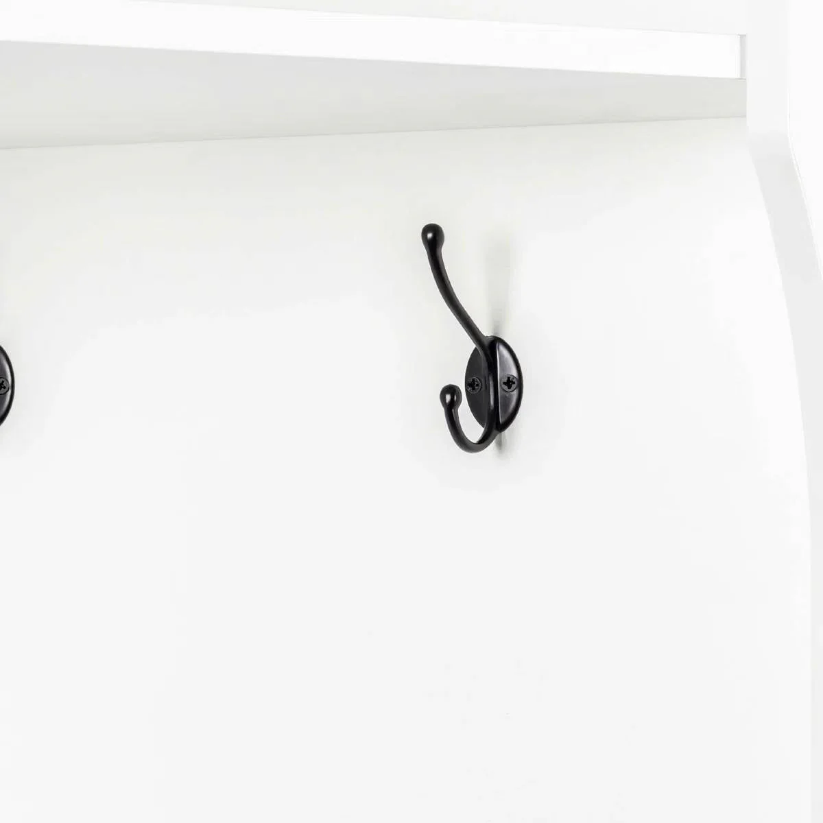 Modern White Corner Hall Tree Coat Rack Entryway Storage Cabinet Shoe Bench - Image 3