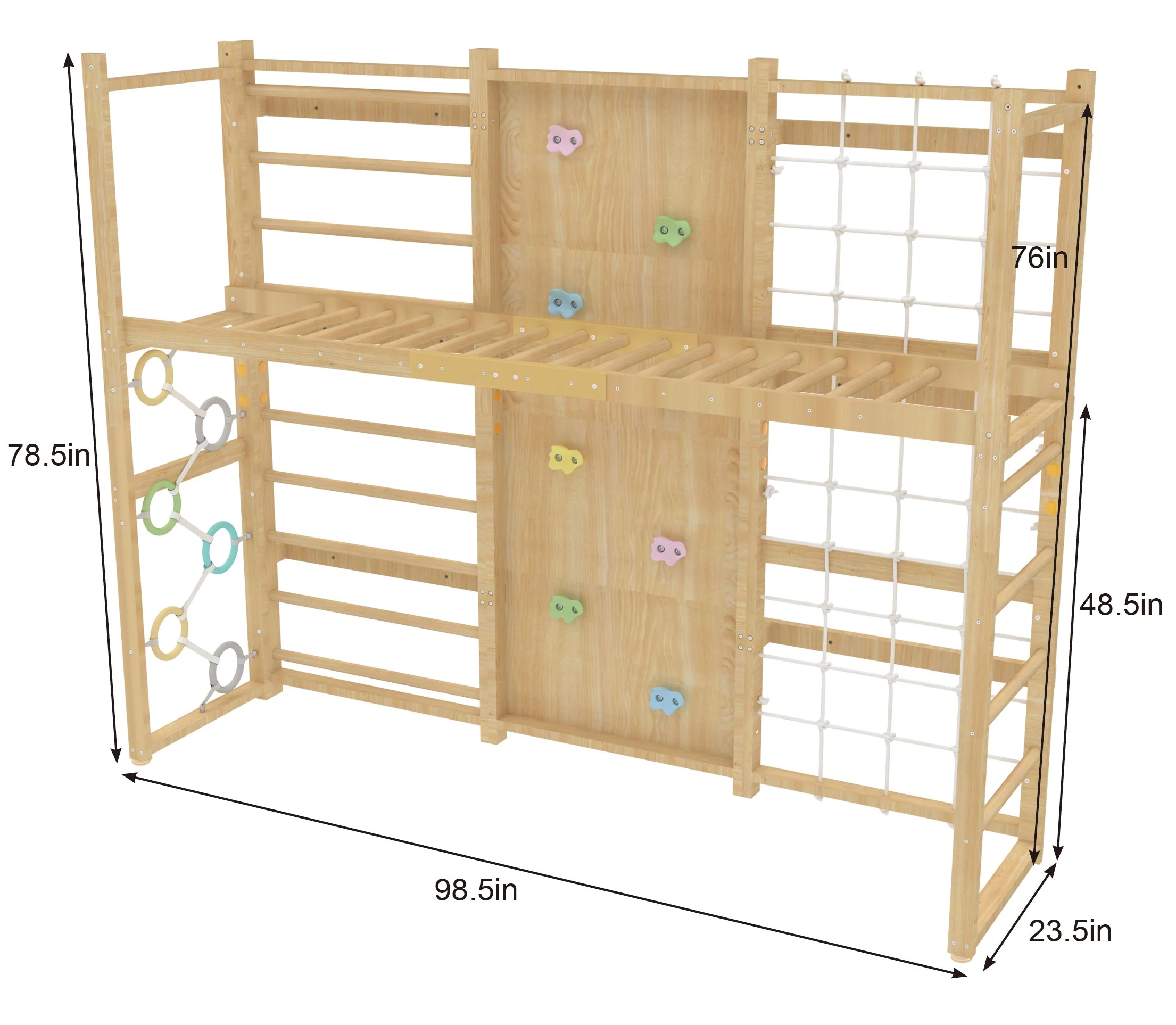 Monkey Bar Attachment – For 79 Inch MODULAR Walnut Swedish Ladder - Image 6