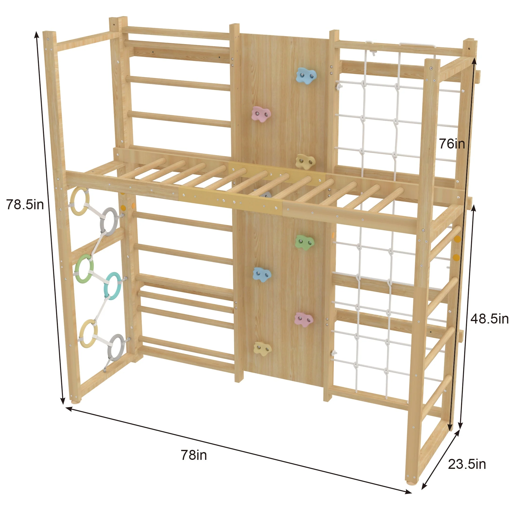 Monkey Bar Attachment – For 79 Inch Walnut Swedish Ladder - Image 6