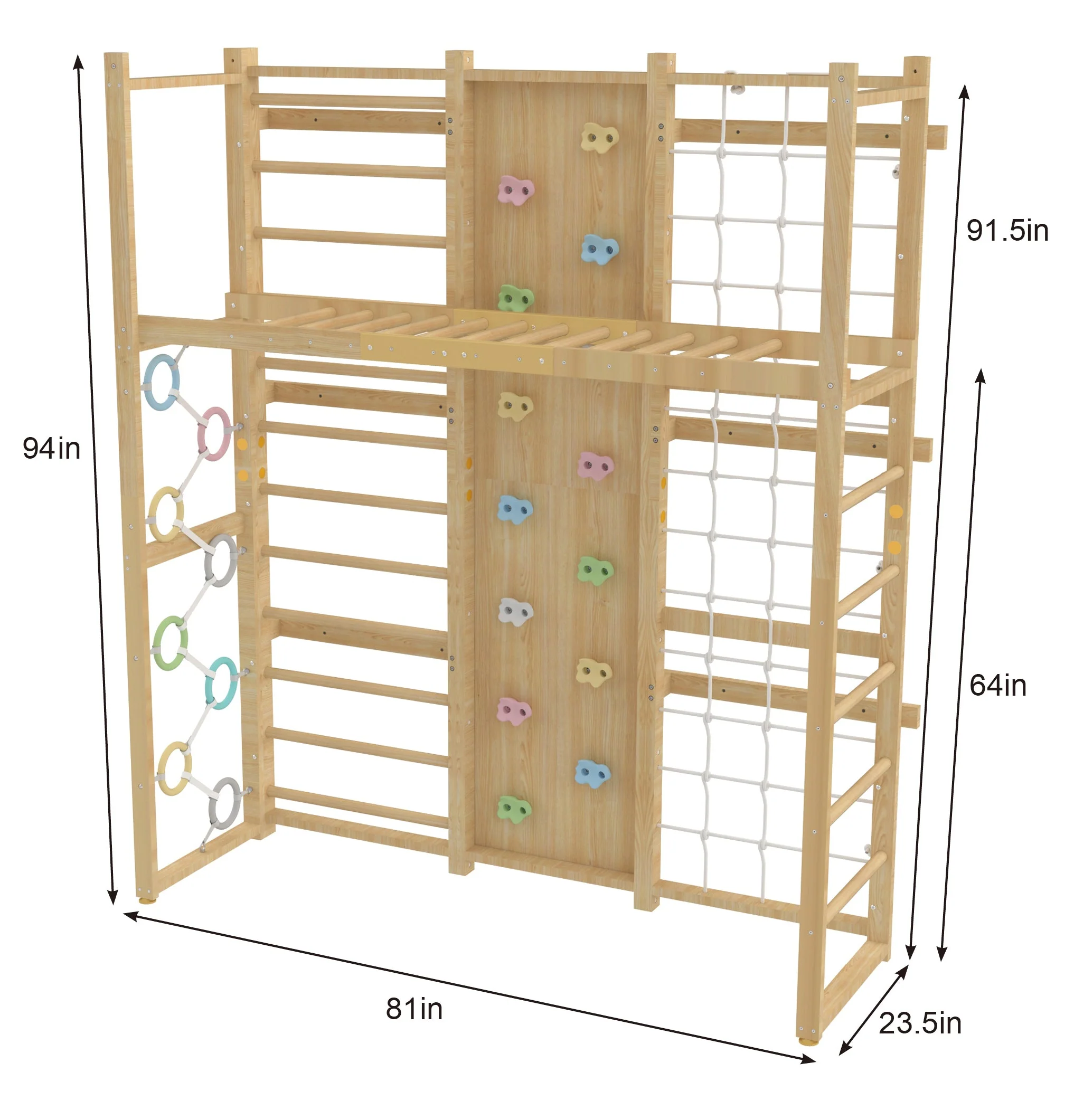 Monkey Bar Attachment – For 95 Inch Walnut Swedish Ladder - Image 6