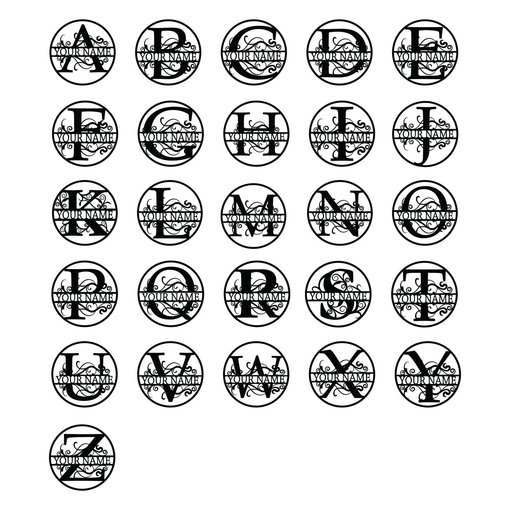 Monogram in Circle Sign - Image 2