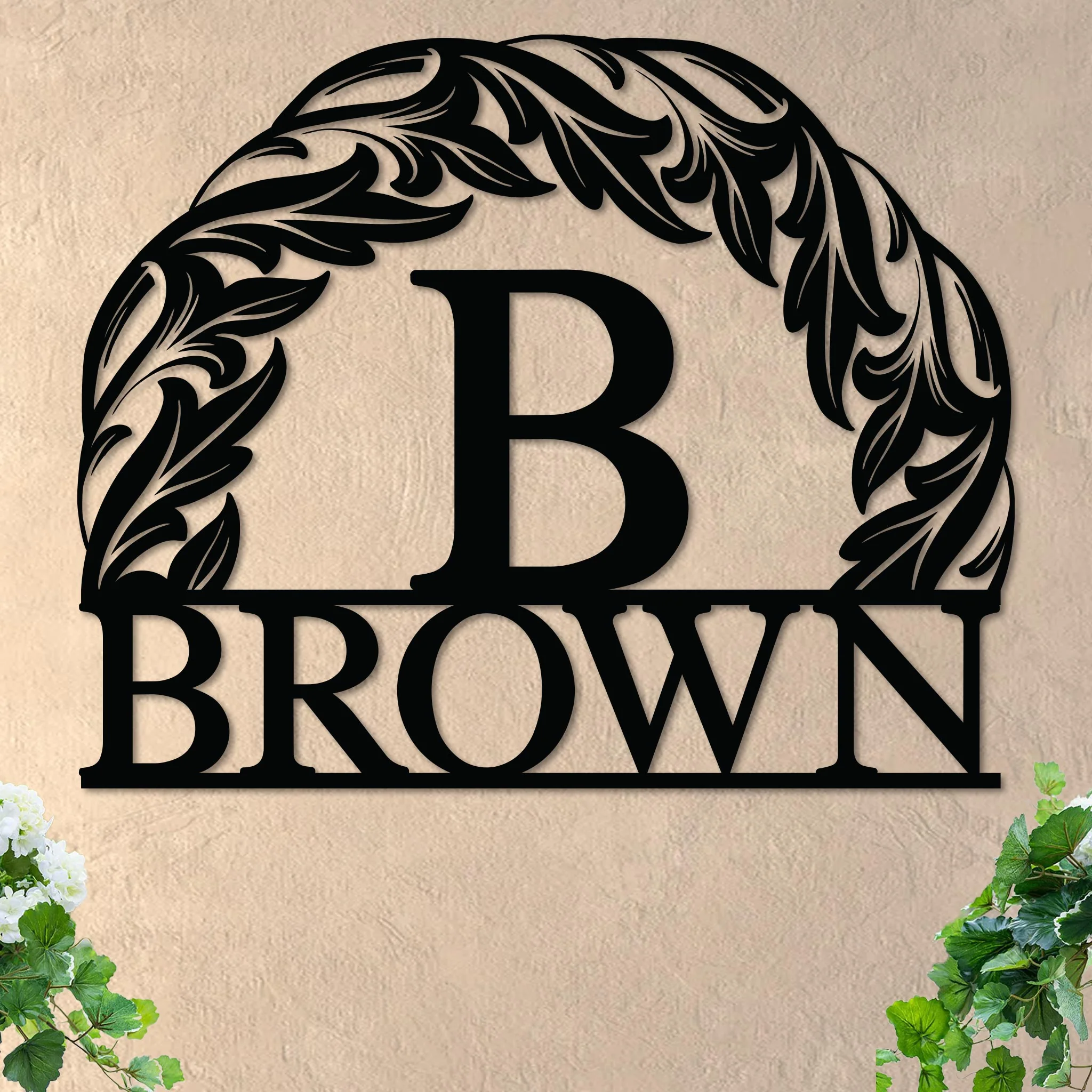 Monogram in Sun w Name Sign - Image 17