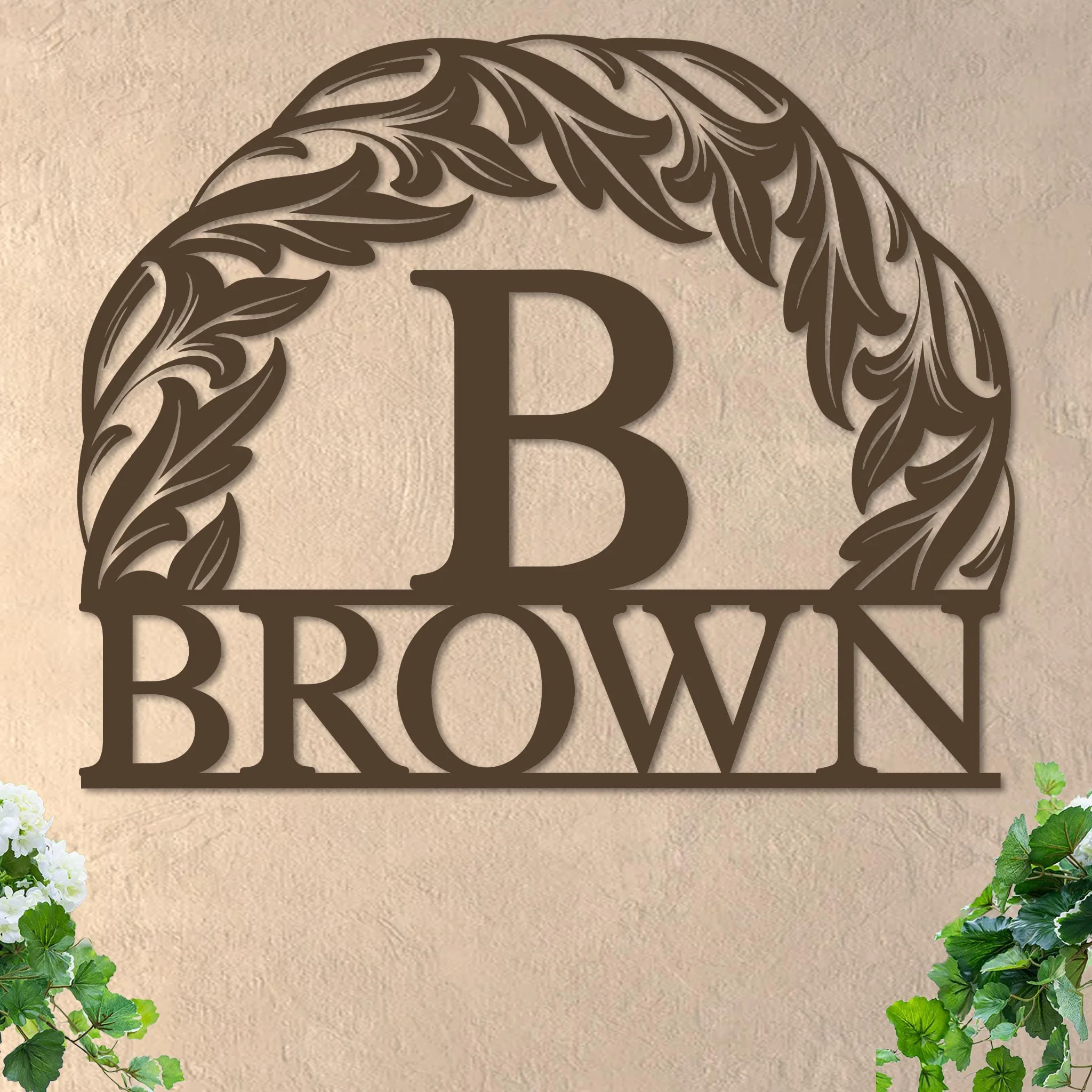 Monogram in Sun w Name Sign - Image 6