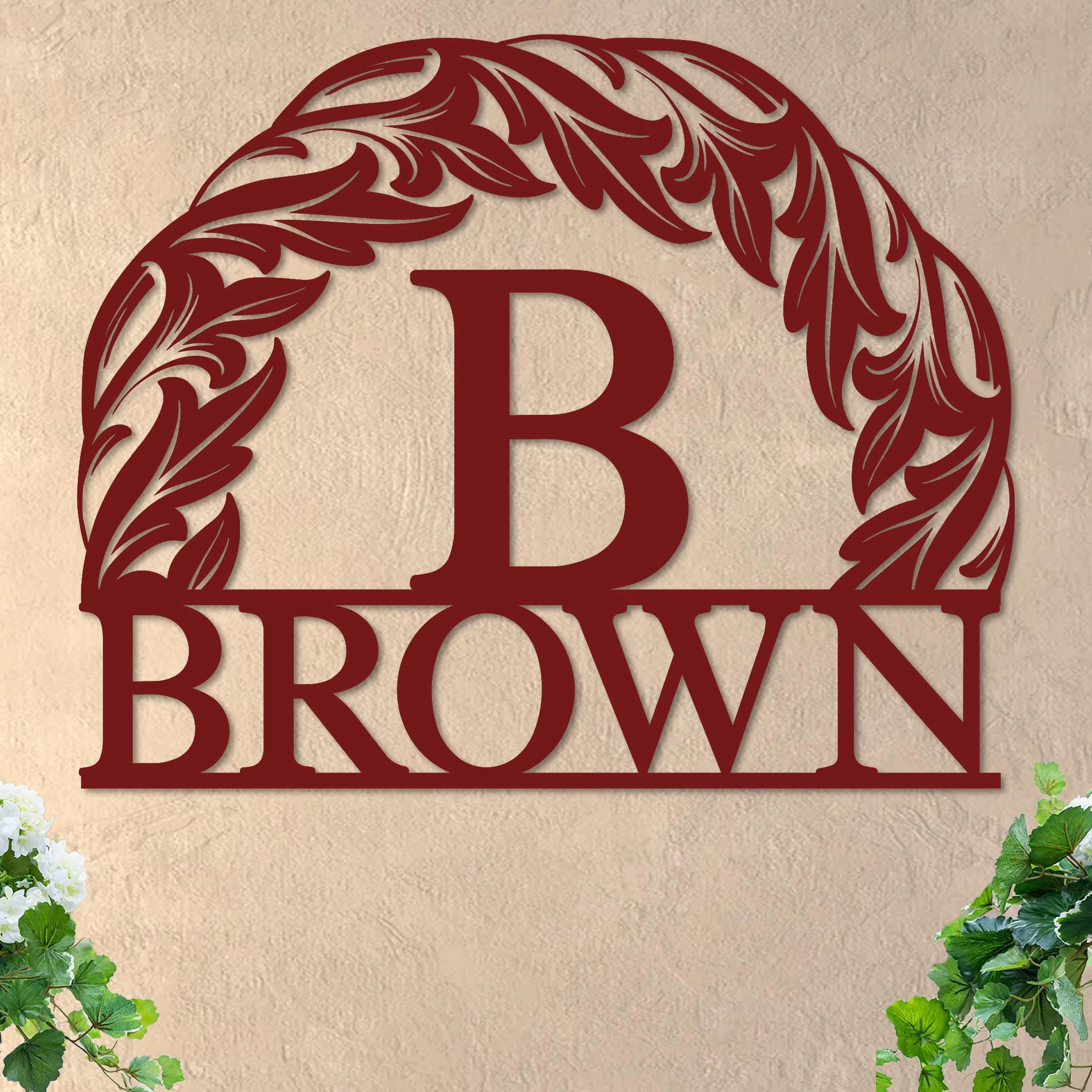 Monogram in Sun w Name Sign - Image 8