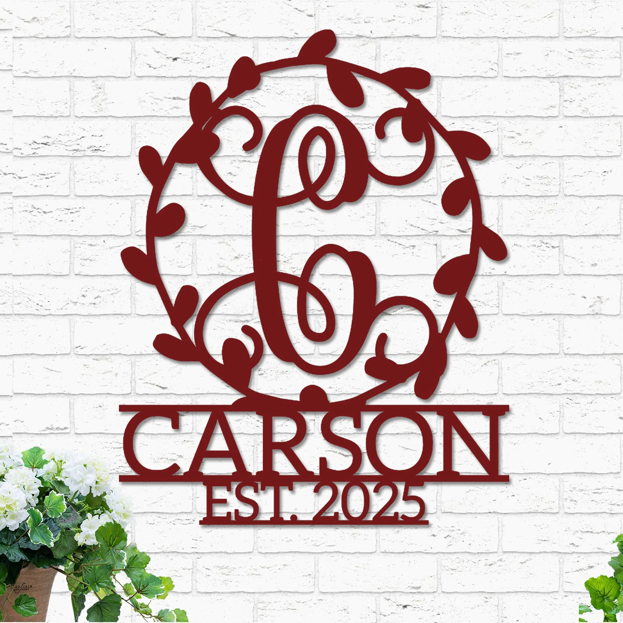 Monogram Wreath, Name and Established Year - Image 11