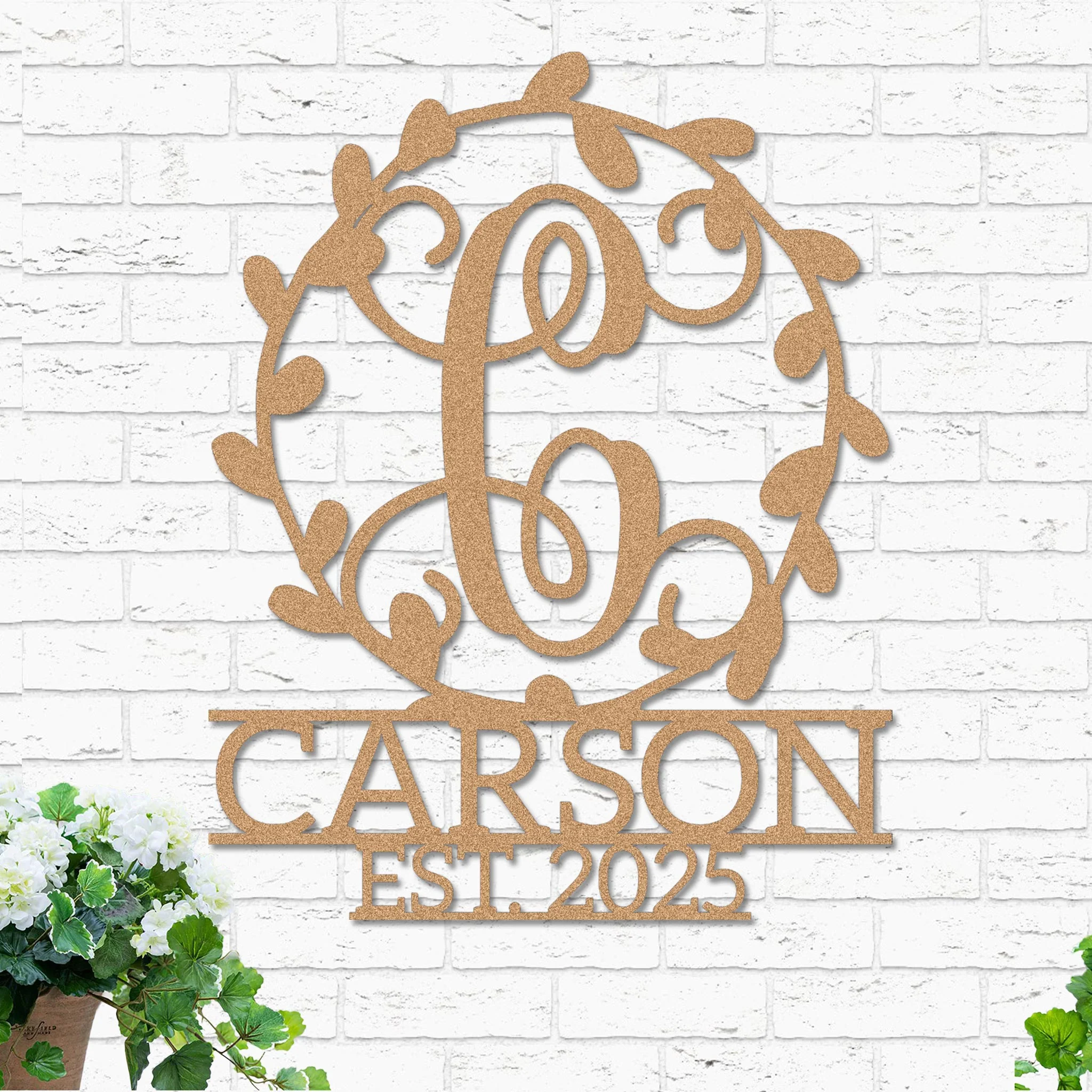 Monogram Wreath, Name and Established Year - Image 3