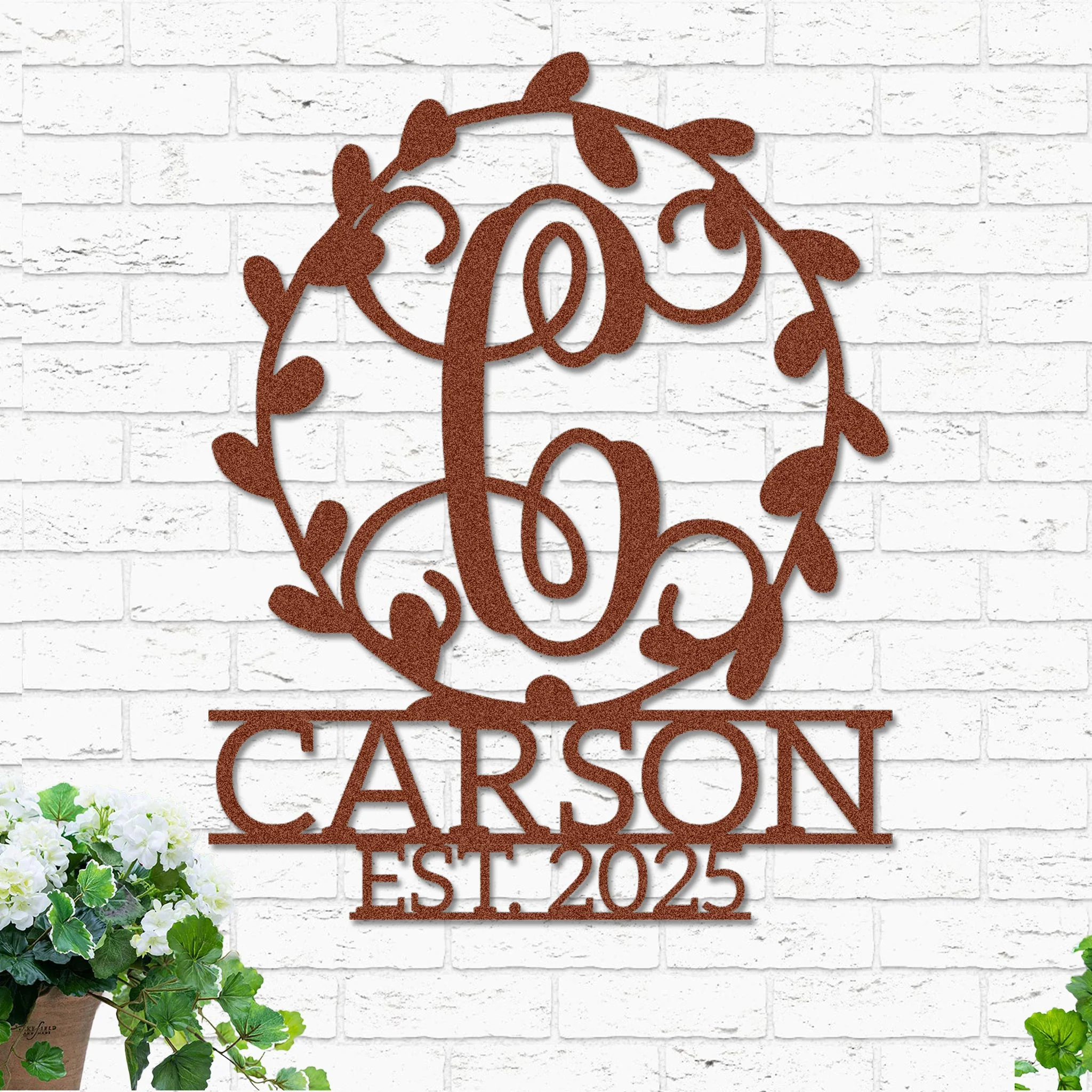 Monogram Wreath, Name and Established Year - Image 4