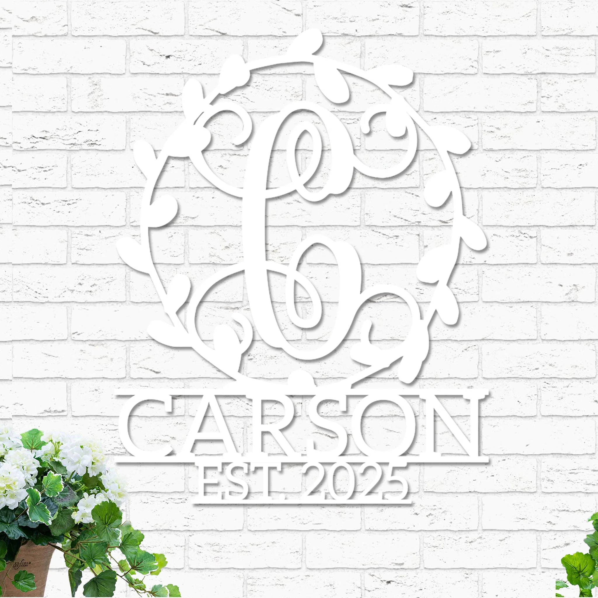 Monogram Wreath, Name and Established Year - Image 6
