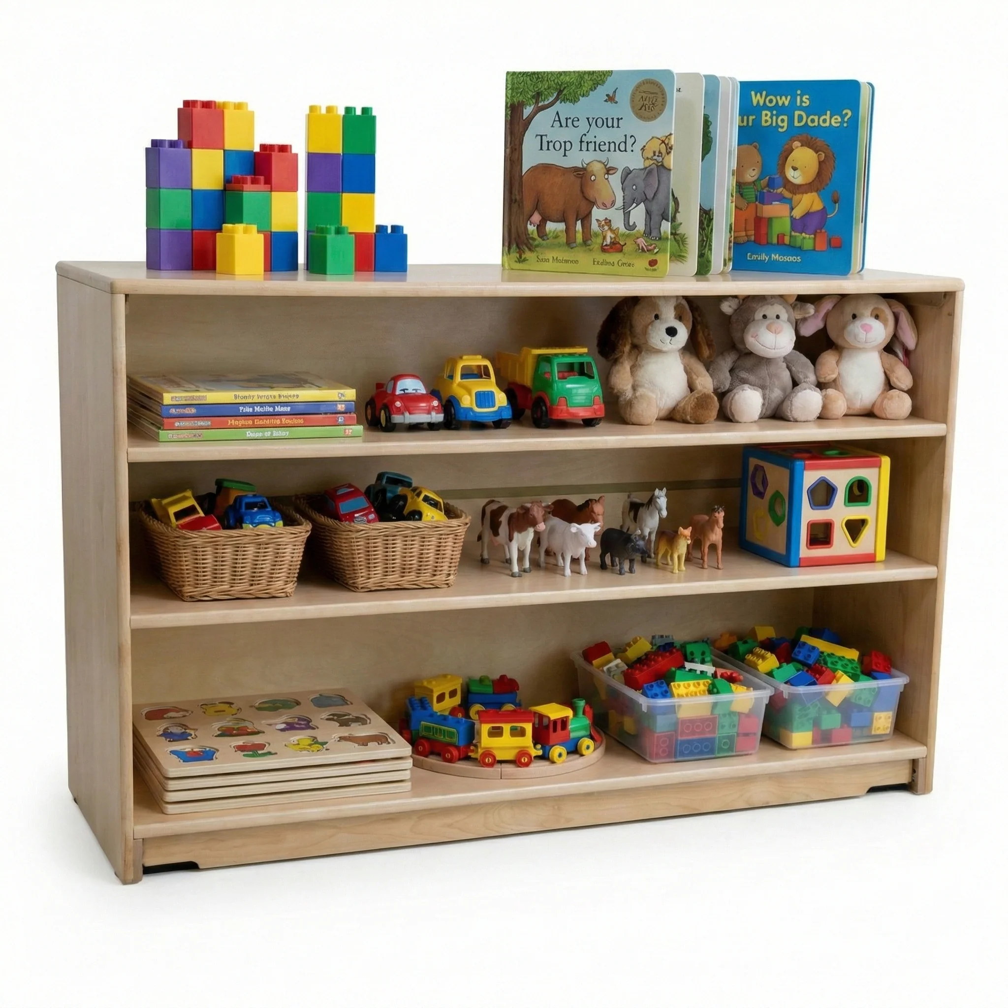 Montessori Classroom Shelf - 5' x 32" - Closed Back - Image 5