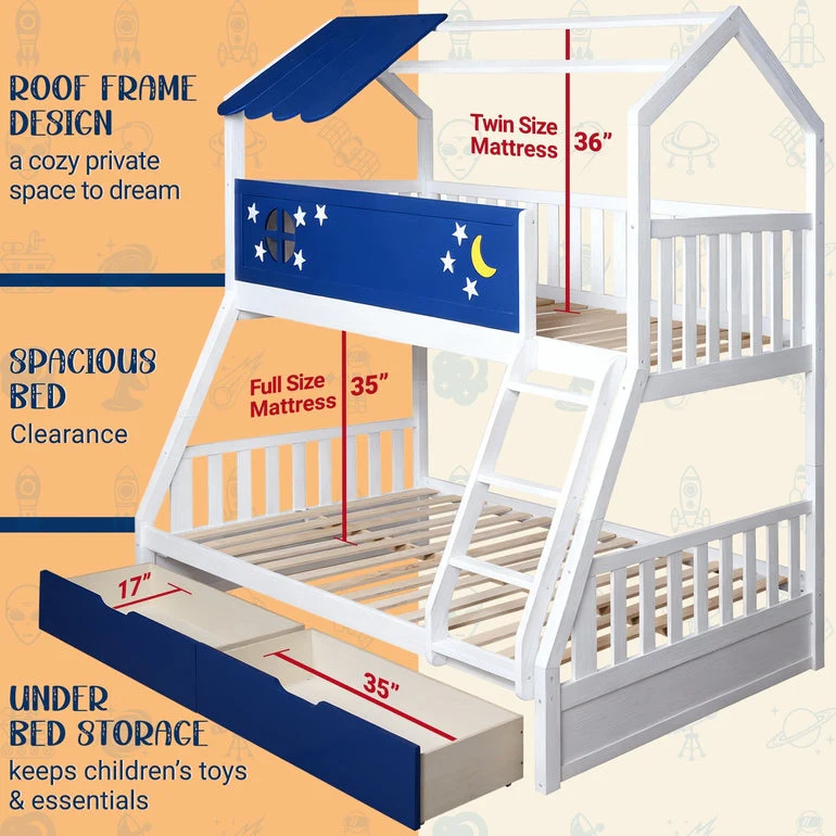 Moonlight Kid Bunk Bed - Stylish and Space-Saving Bunk Bed for Kids - Image 12