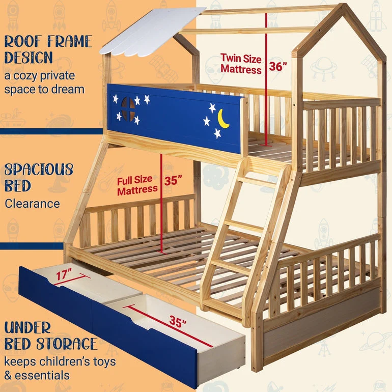 Moonlight Kid Bunk Bed - Stylish and Space-Saving Bunk Bed for Kids - Image 3