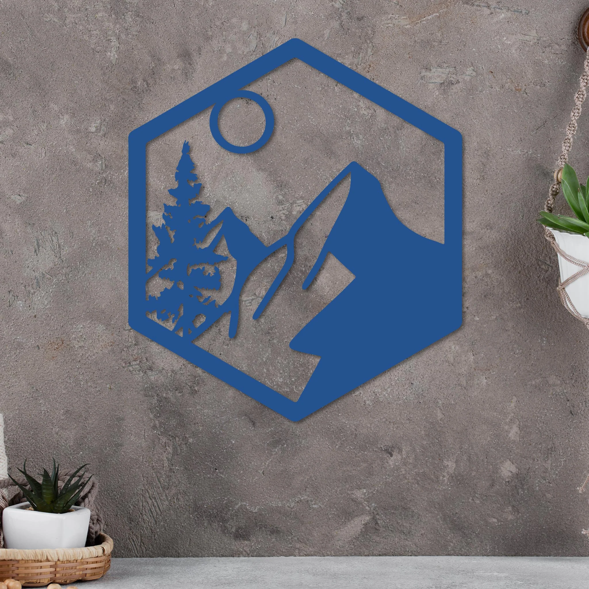 Moonlit Mountain in Hexagon Sign - Image 7