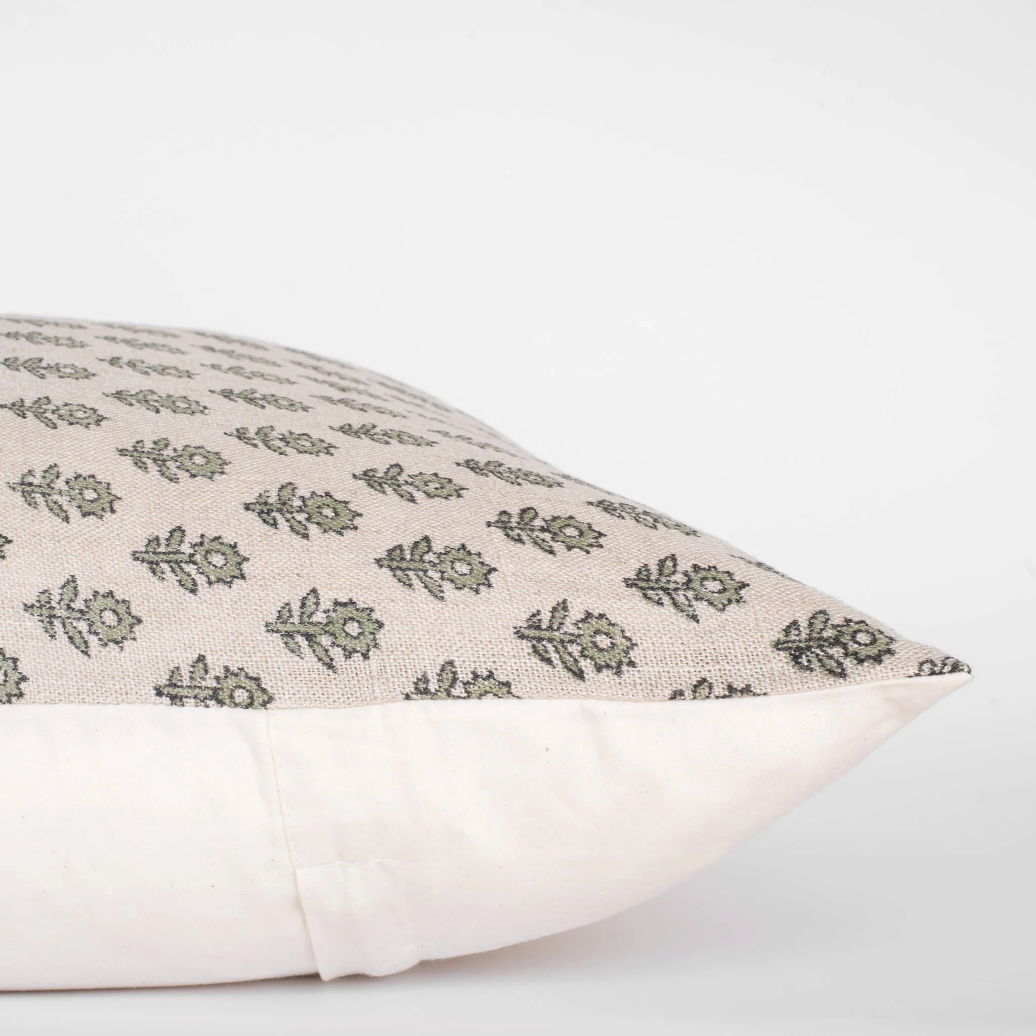 Mori Block Printed Pillow Cover | Sage Green - Image 4