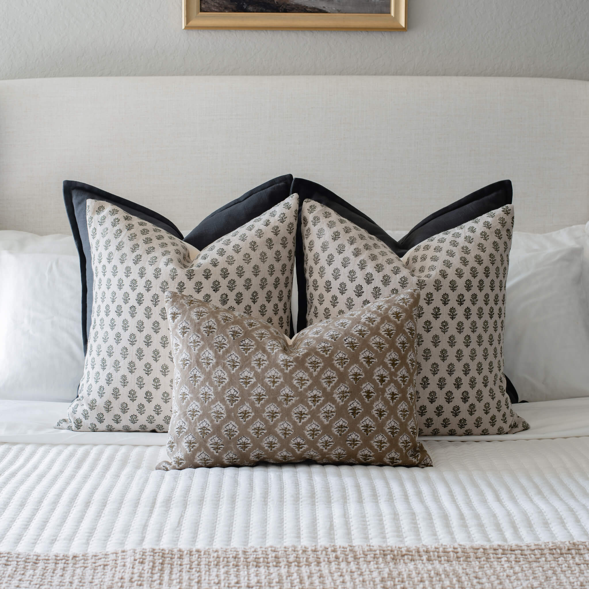 Mori Block Printed Pillow Cover | Sage Green - Image 6