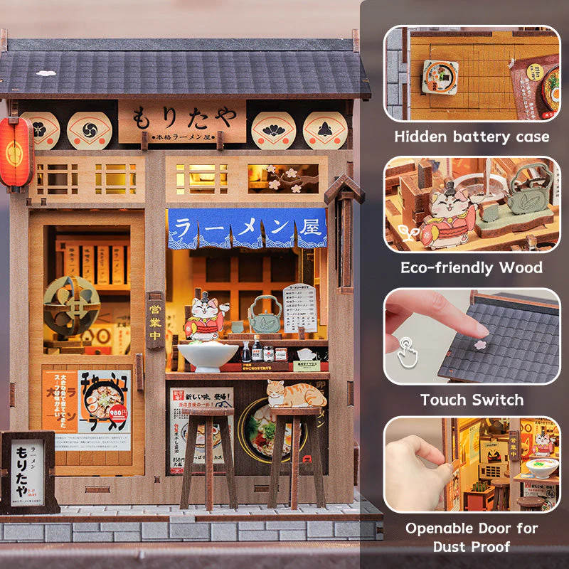 Morita-Ya Dollhouse Kit - Miniature Wizardi Roombox Kit with LED Light F07M51-90-CWGC205 - Image 5