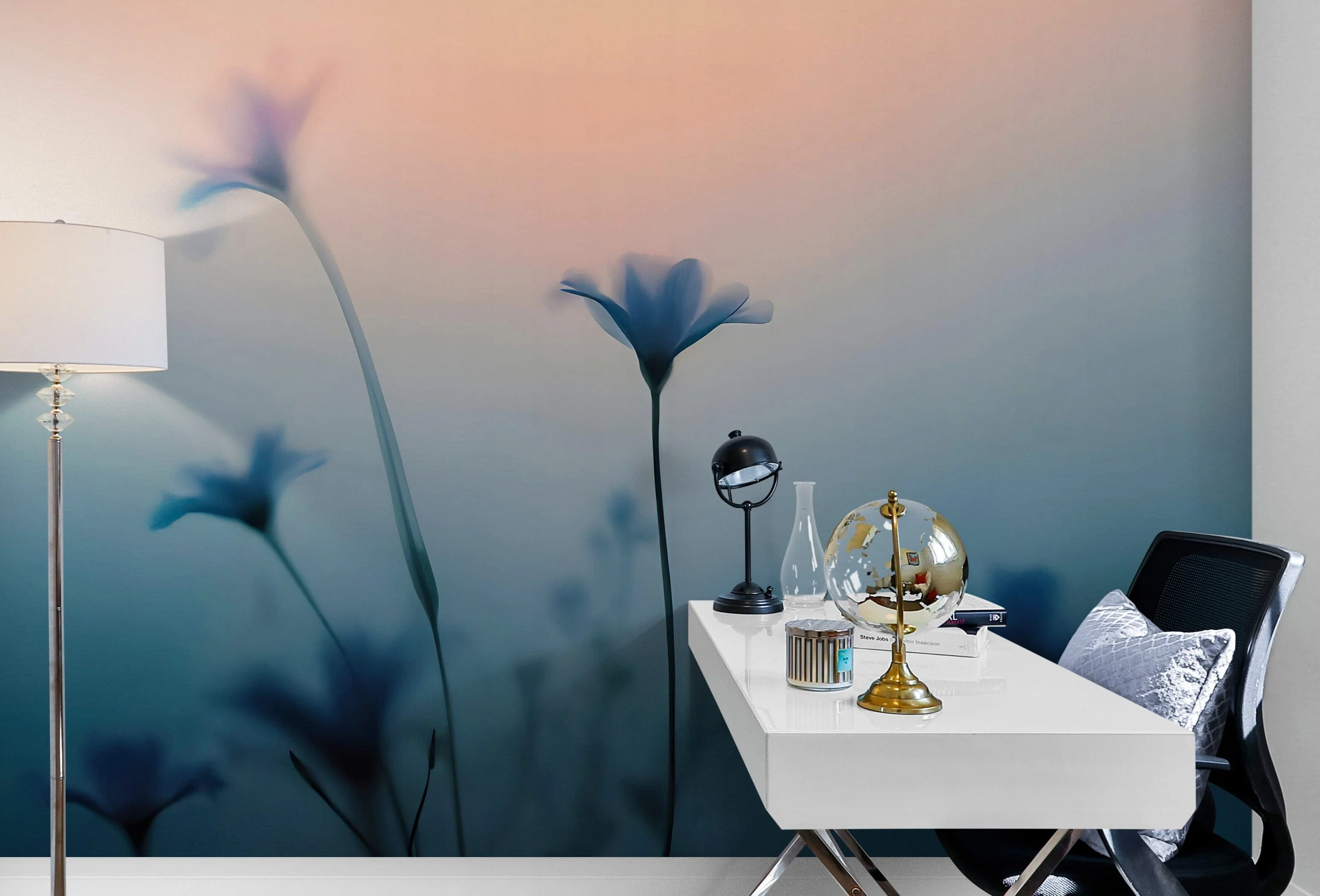 Morning Dew Misty Flower Wallpaper Mural. #7021 - Image 8