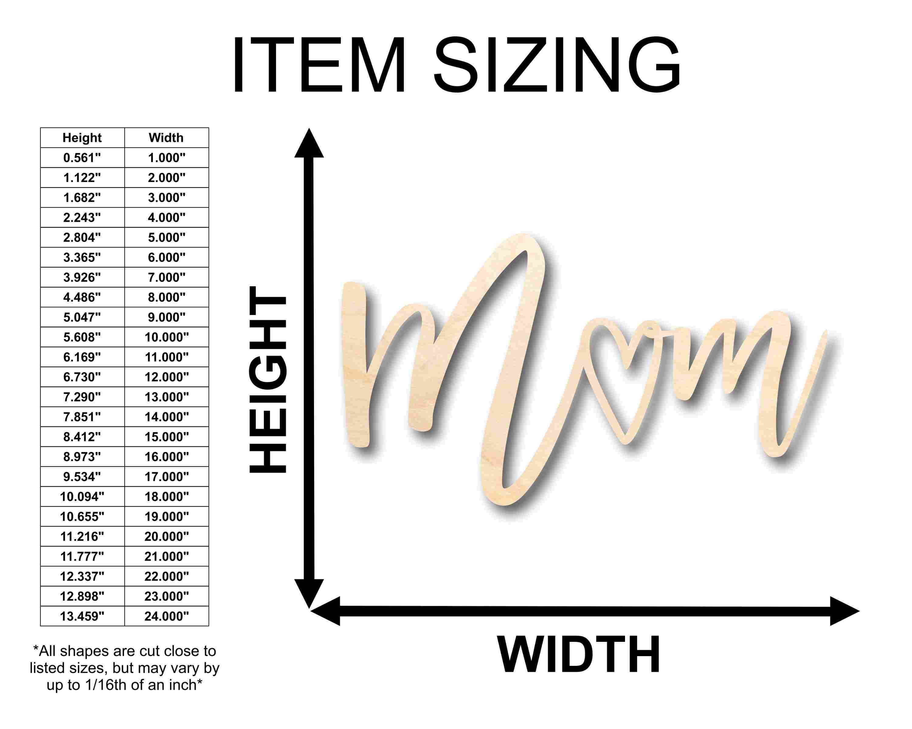 Mother's Day Craft Unfinished Wood Cutout "Mom" Script Font DIY handmade Gift - Image 2