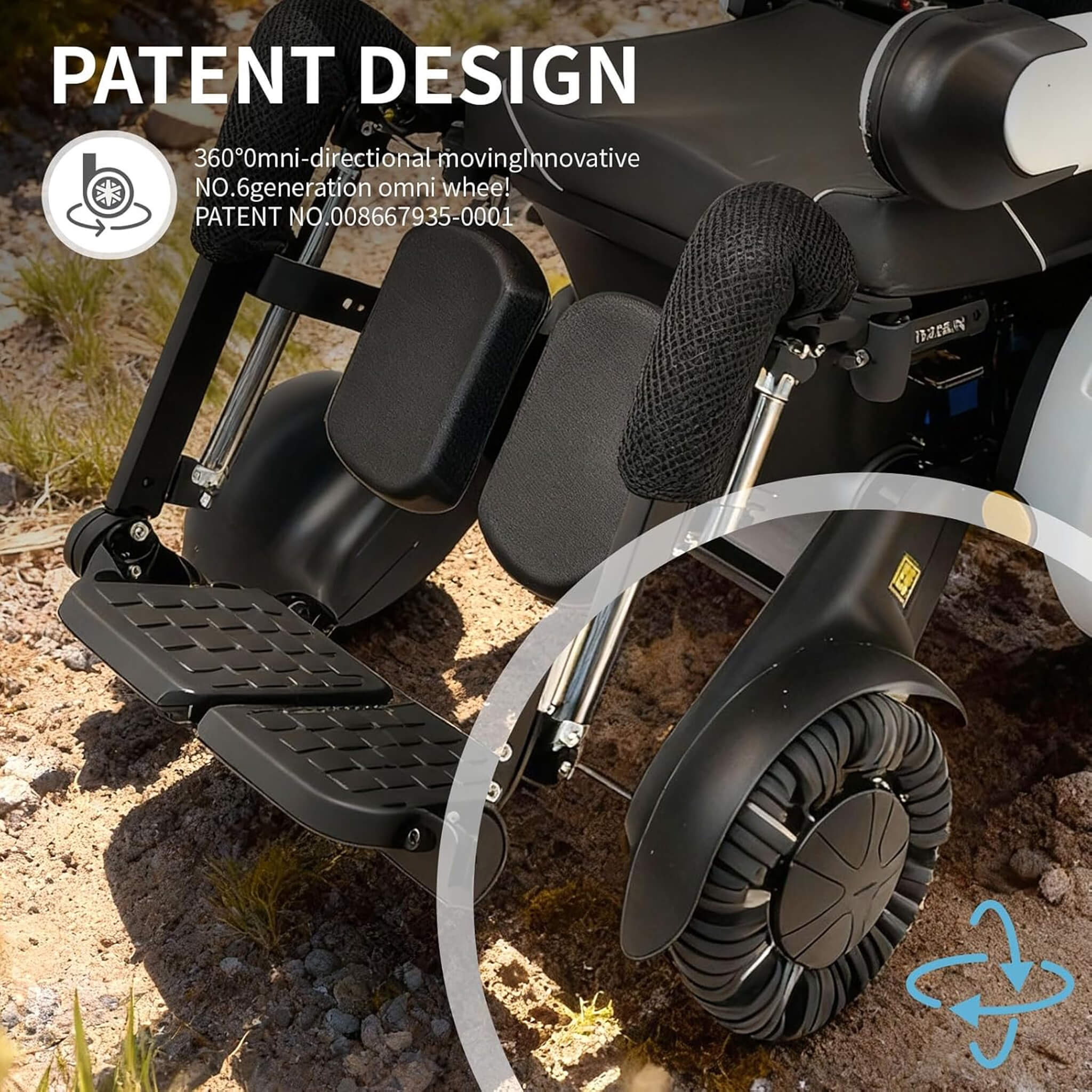 Motivo One-Touch Zero Gravity Electric Folding Wheelchair [FDA-Approved] (SAK20968) - Image 13