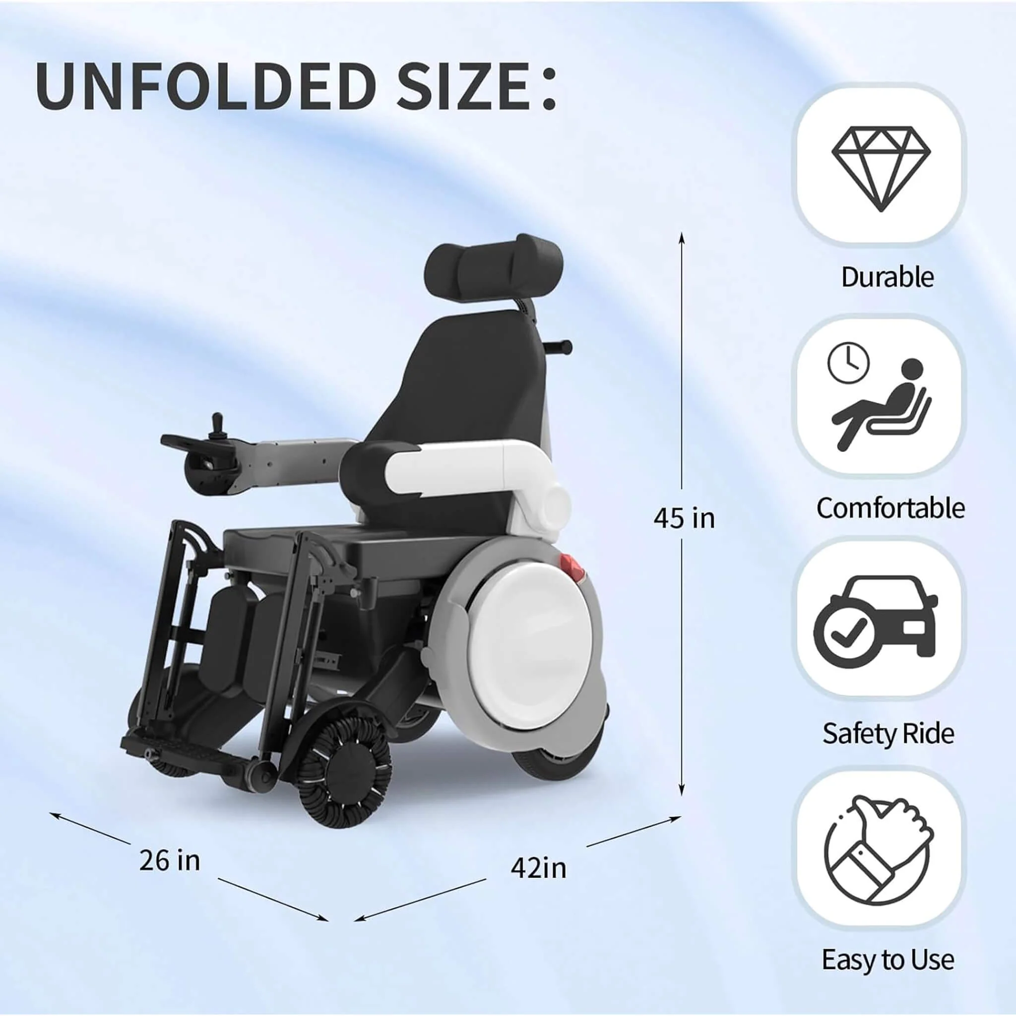 Motivo One-Touch Zero Gravity Electric Folding Wheelchair [FDA-Approved] (SAK20968) - Image 15