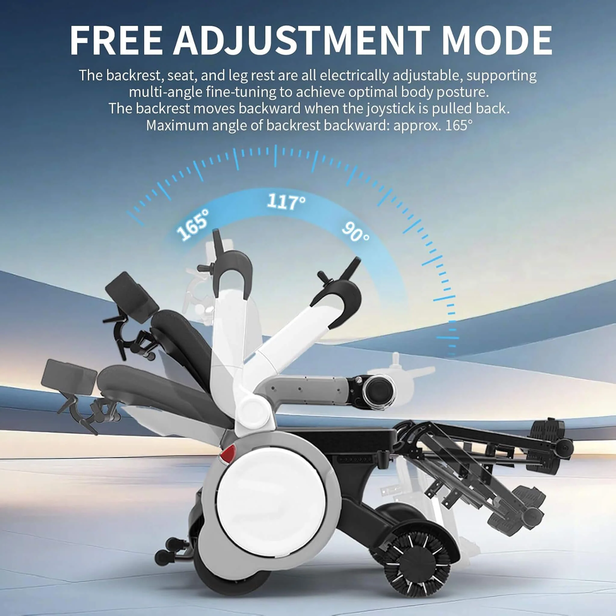 Motivo One-Touch Zero Gravity Electric Folding Wheelchair [FDA-Approved] (SAK20968) - Image 4