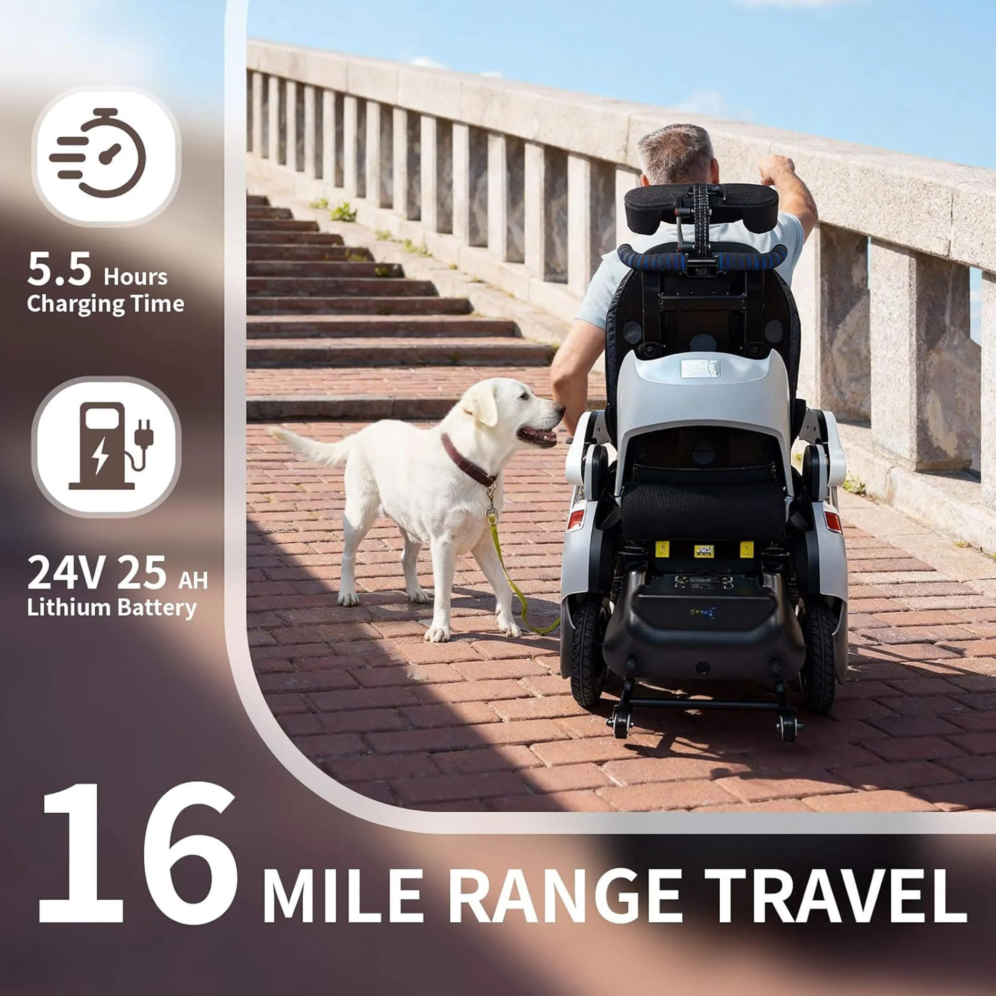 Motivo One-Touch Zero Gravity Electric Folding Wheelchair [FDA-Approved] (SAK20968) - Image 5