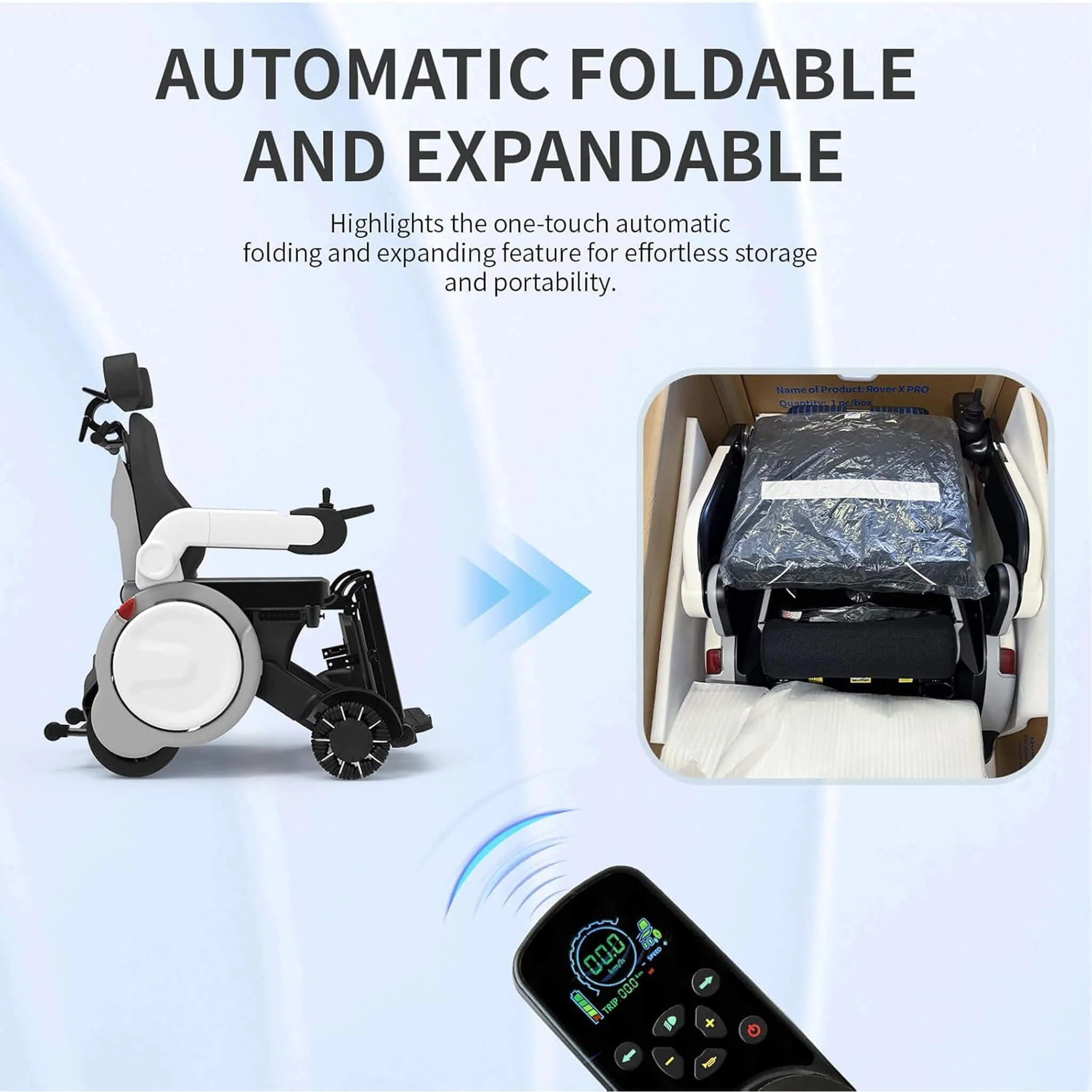 Motivo One-Touch Zero Gravity Electric Folding Wheelchair [FDA-Approved] (SAK20968) - Image 8