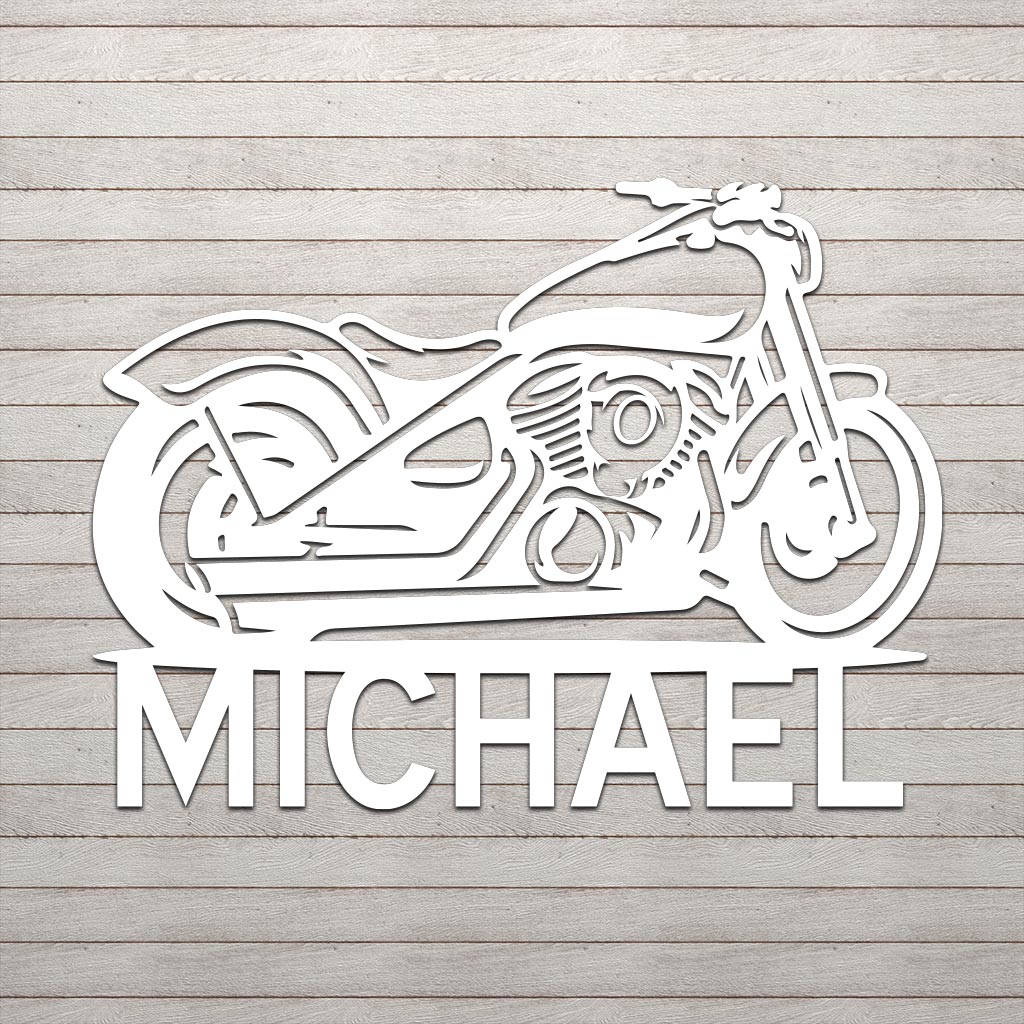 Motorcycle w Name Sign - Image 2