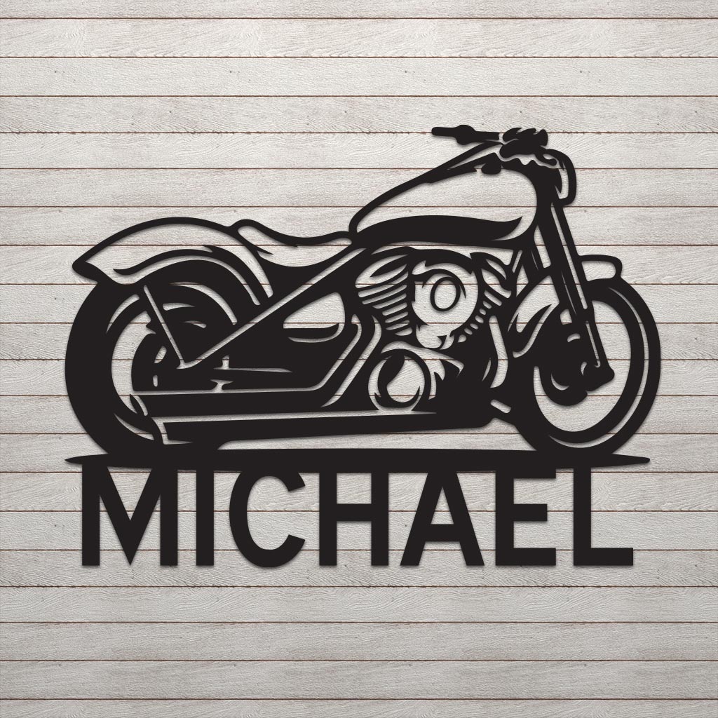 Motorcycle w Name Sign - Image 3