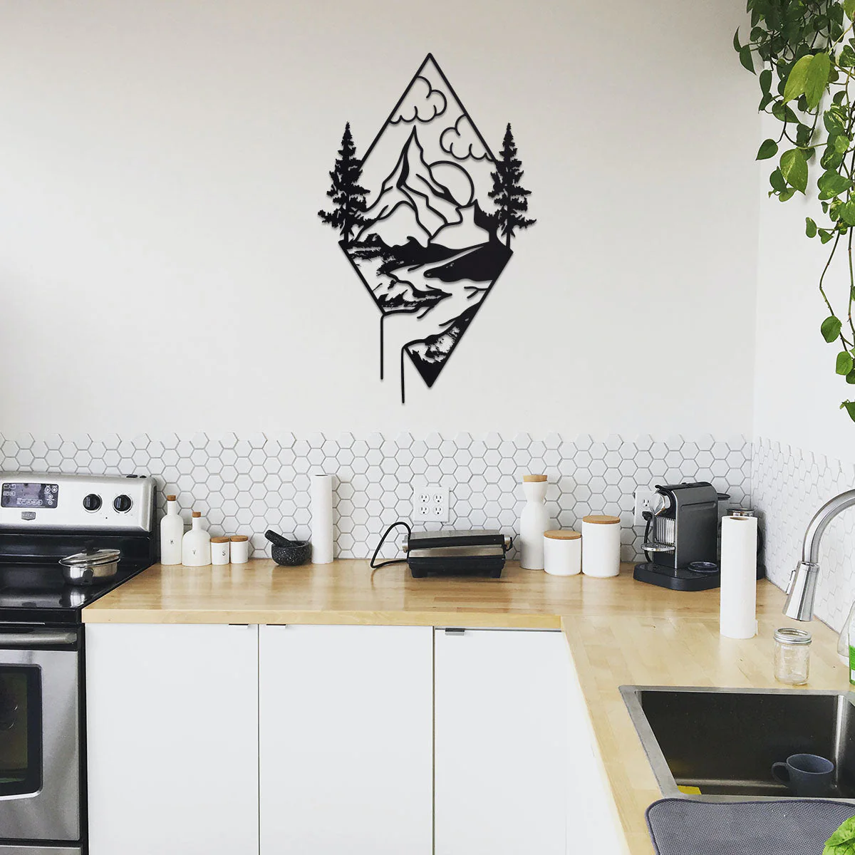 Mountain Landscape in a Diamond Sign - Image 3