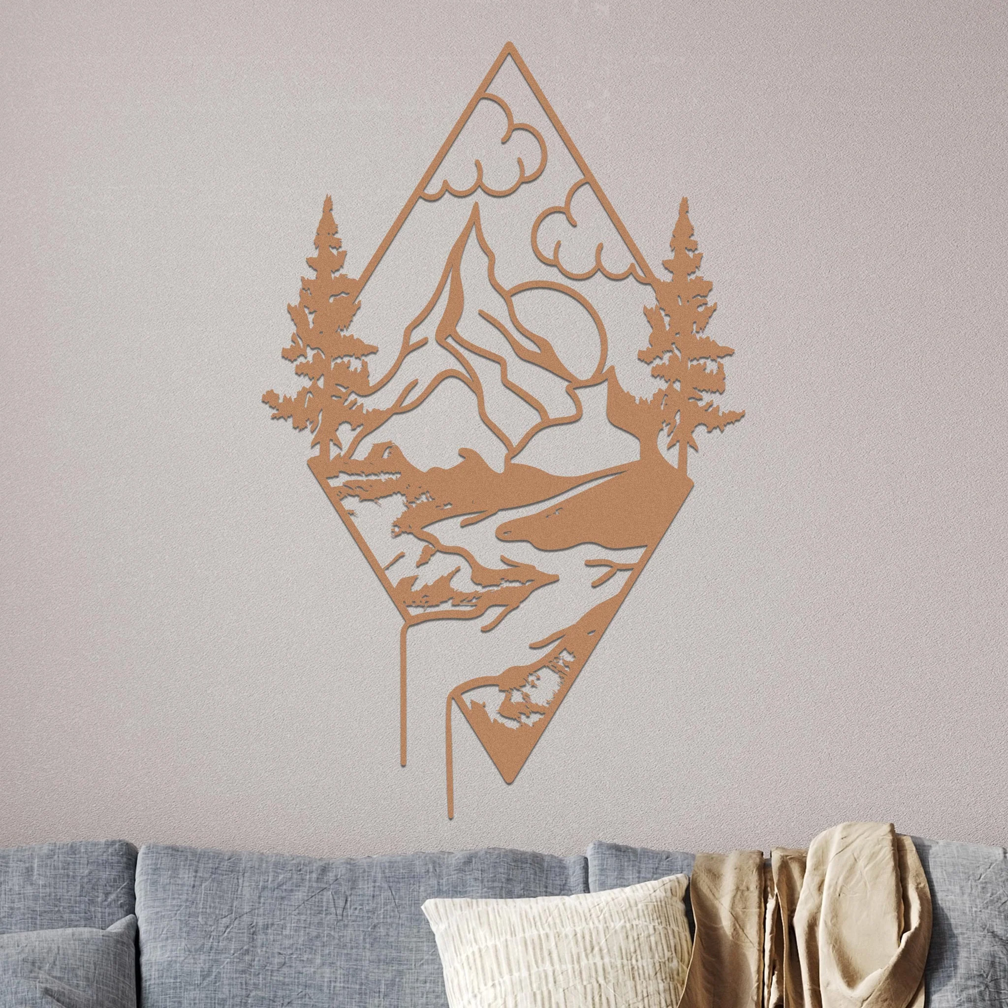Mountain Landscape in a Diamond Sign - Image 4