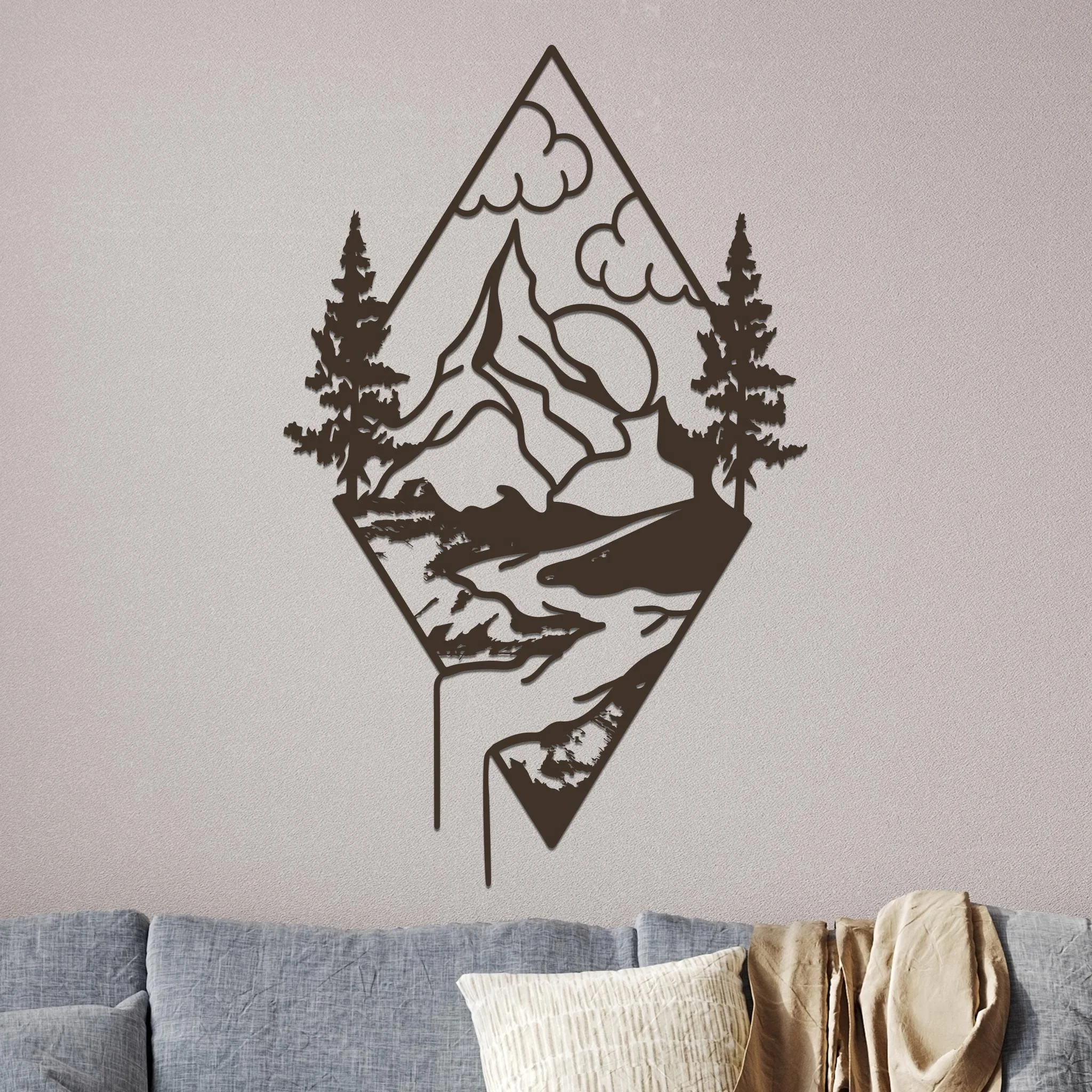 Mountain Landscape in a Diamond Sign - Image 6