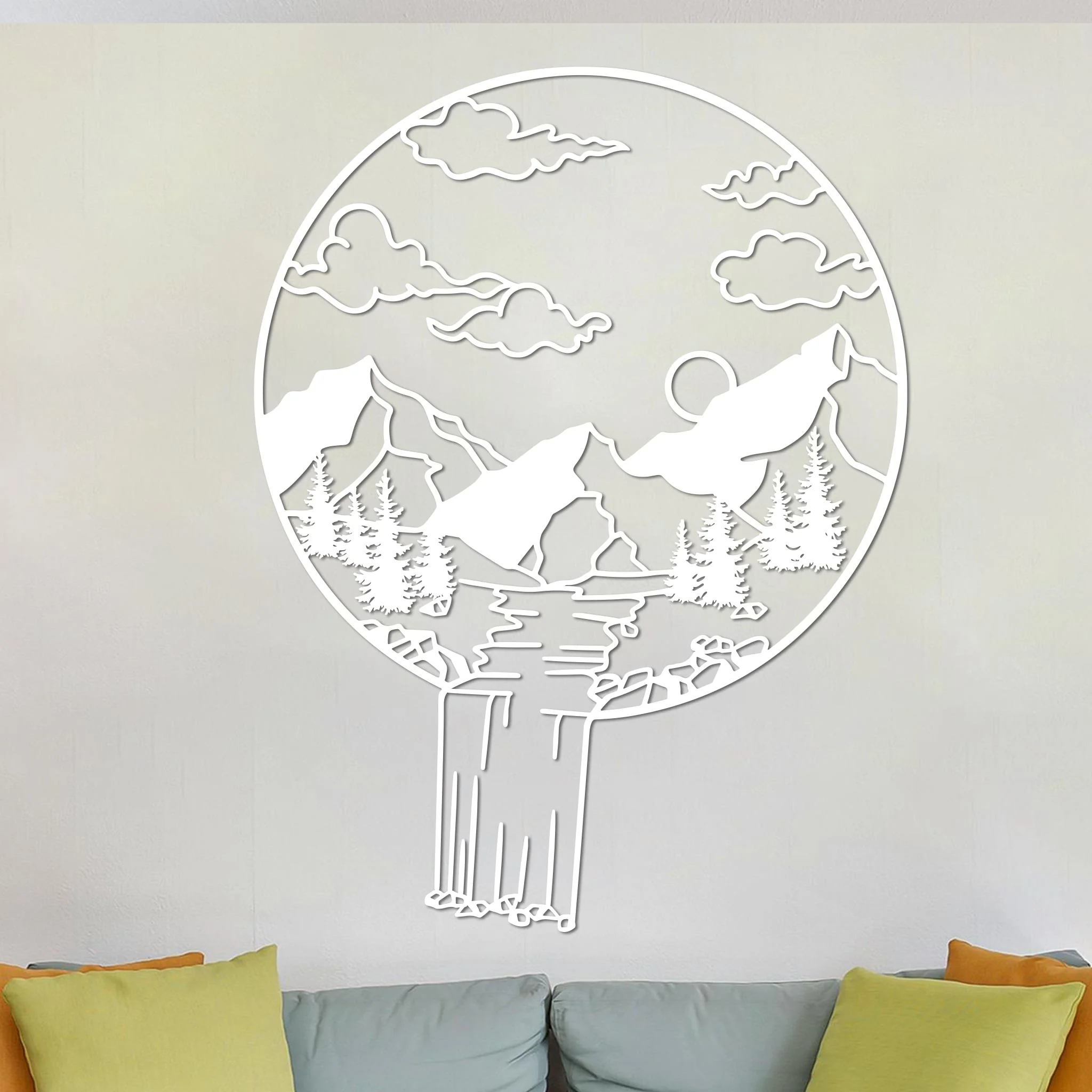 Mountain Landscape in Circle Sign - Image 2