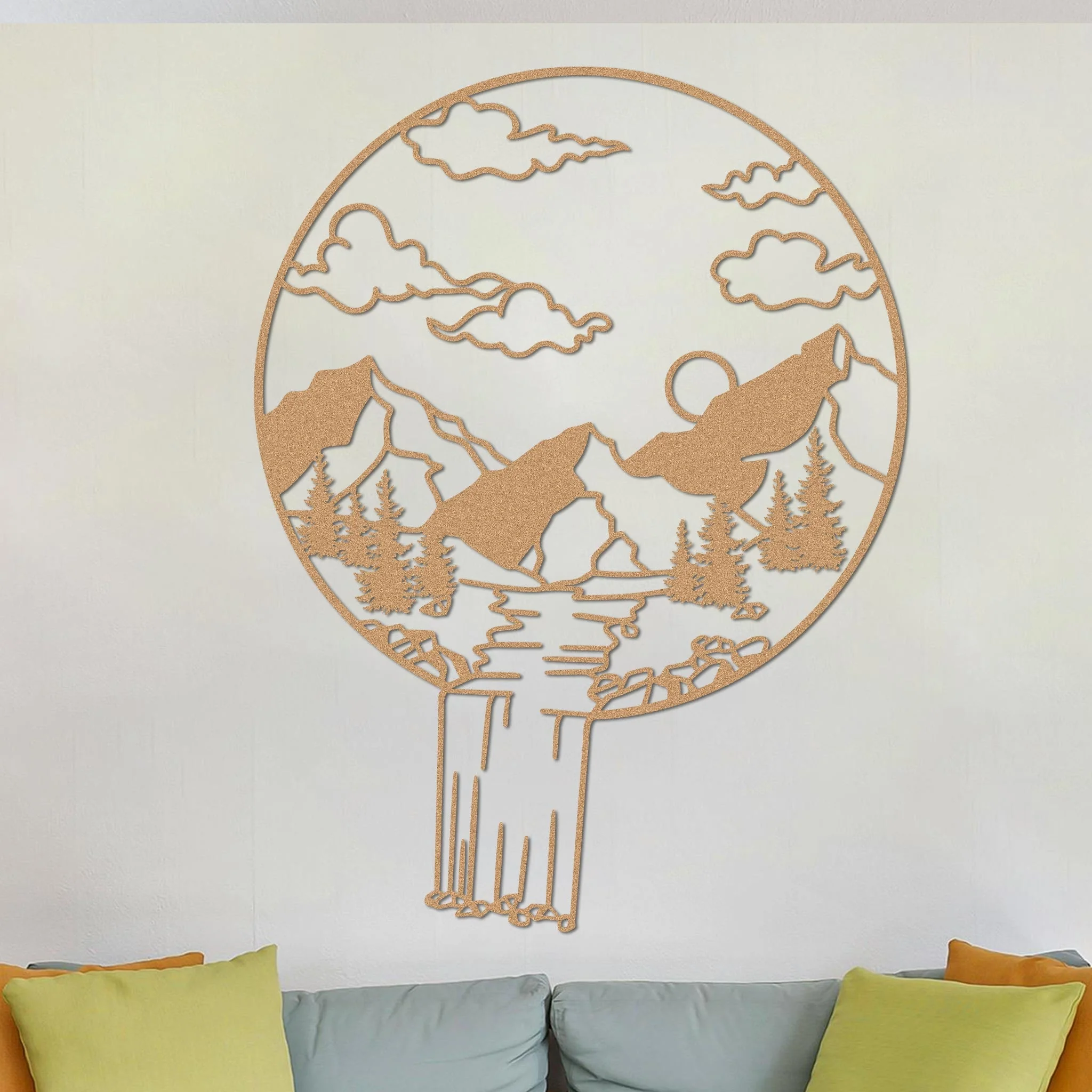 Mountain Landscape in Circle Sign - Image 3