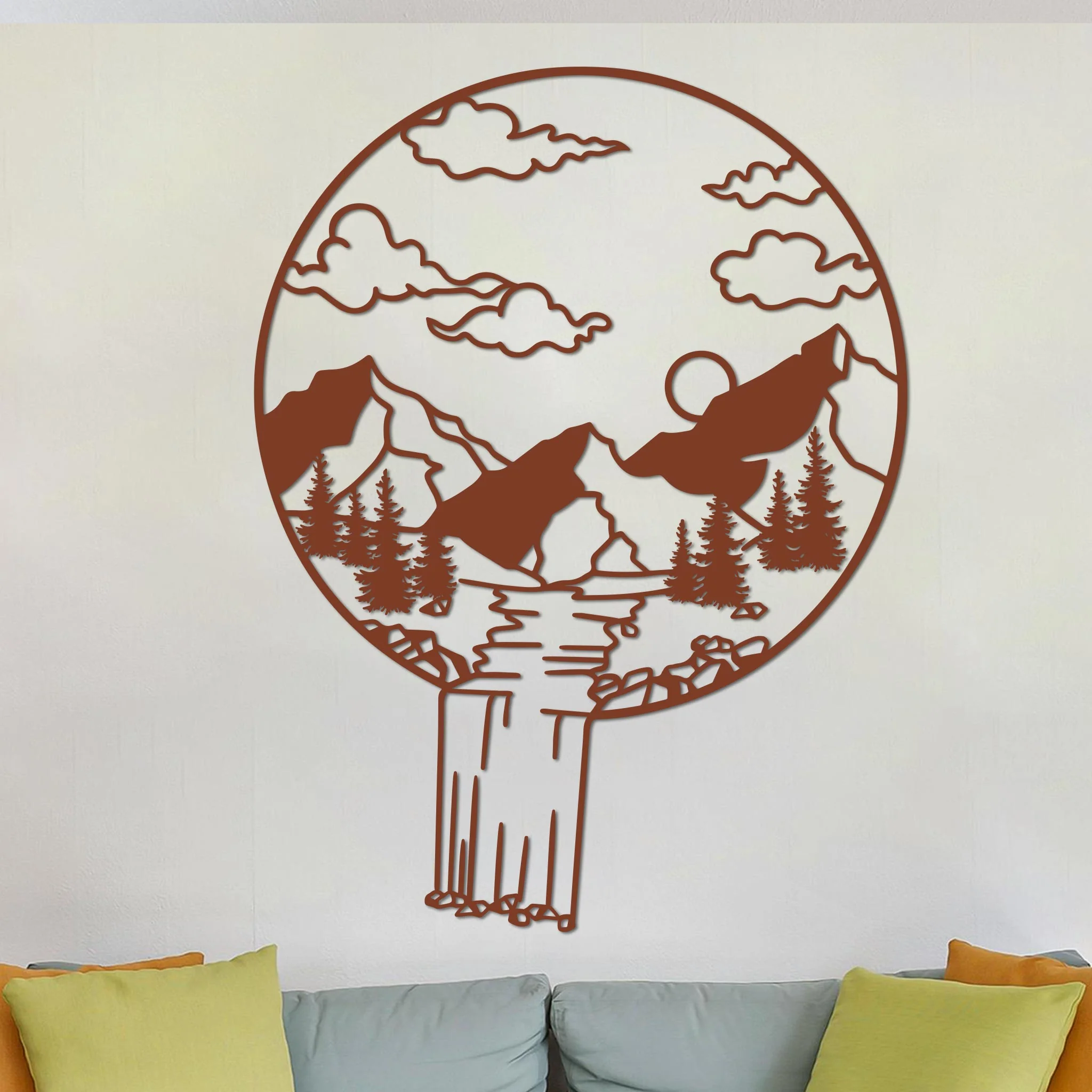 Mountain Landscape in Circle Sign - Image 4