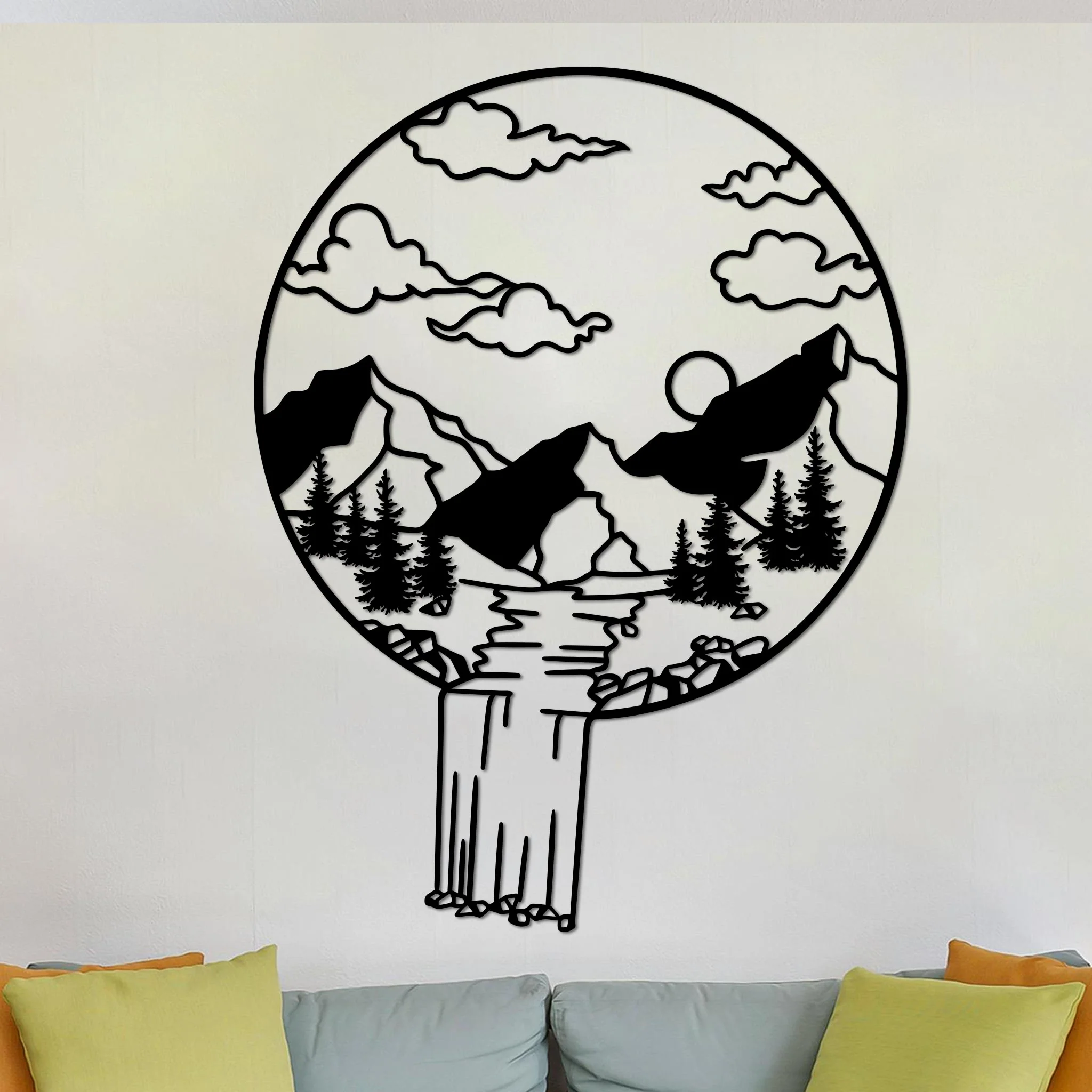 Mountain Landscape in Circle Sign - Image 6