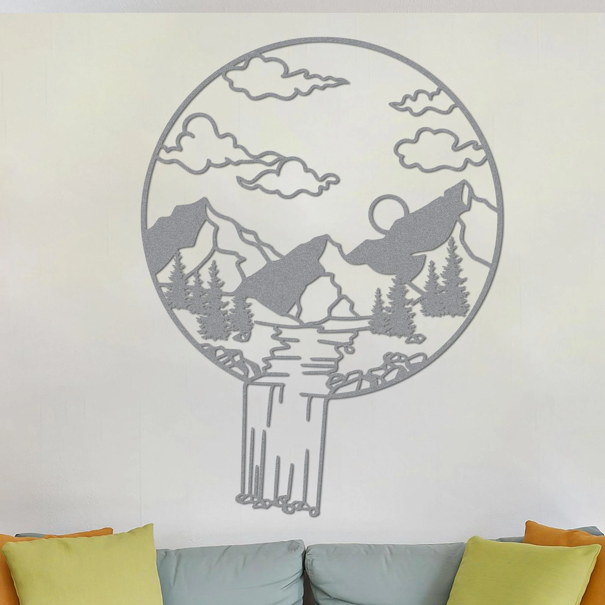 Mountain Landscape in Circle Sign - Image 7