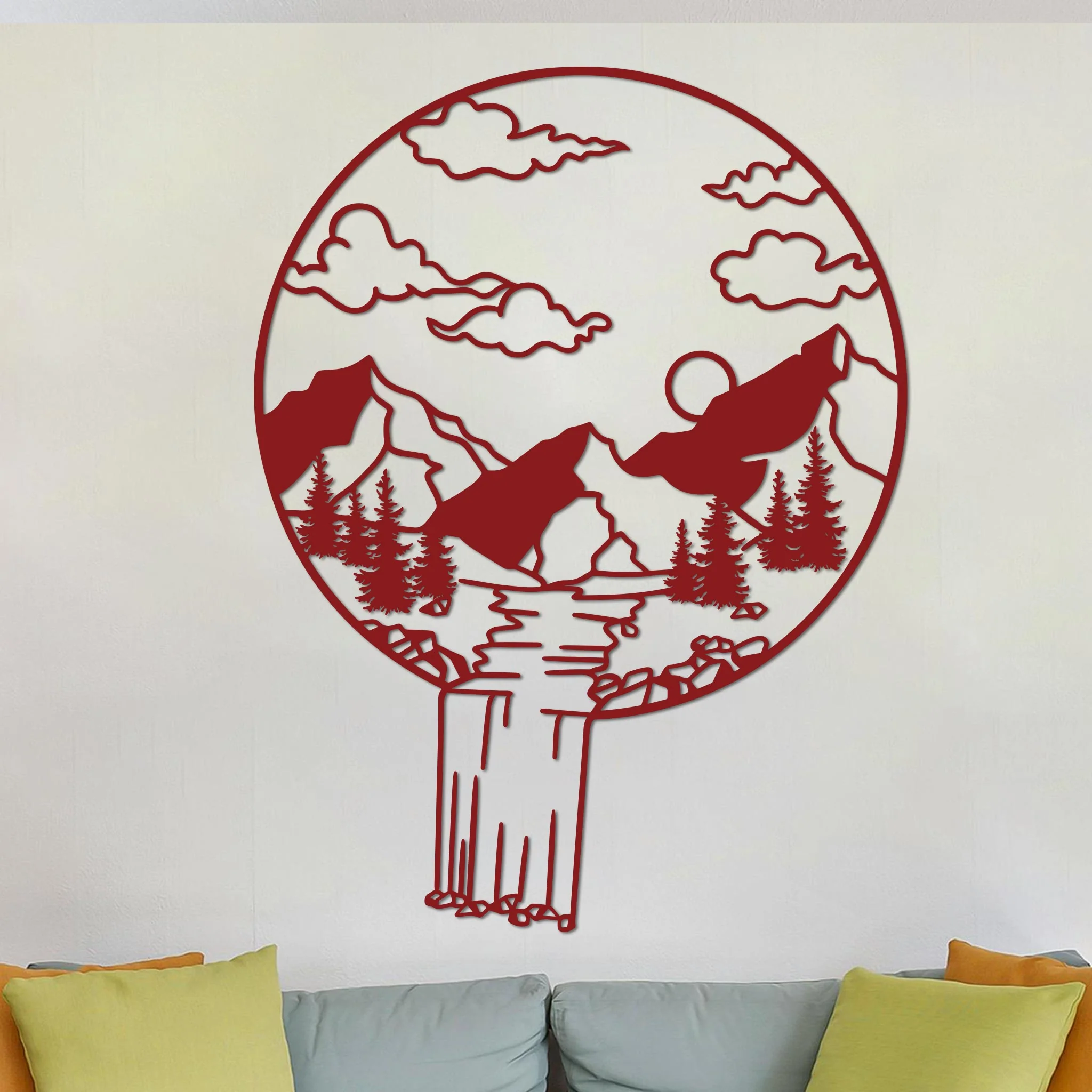 Mountain Landscape in Circle Sign - Image 9