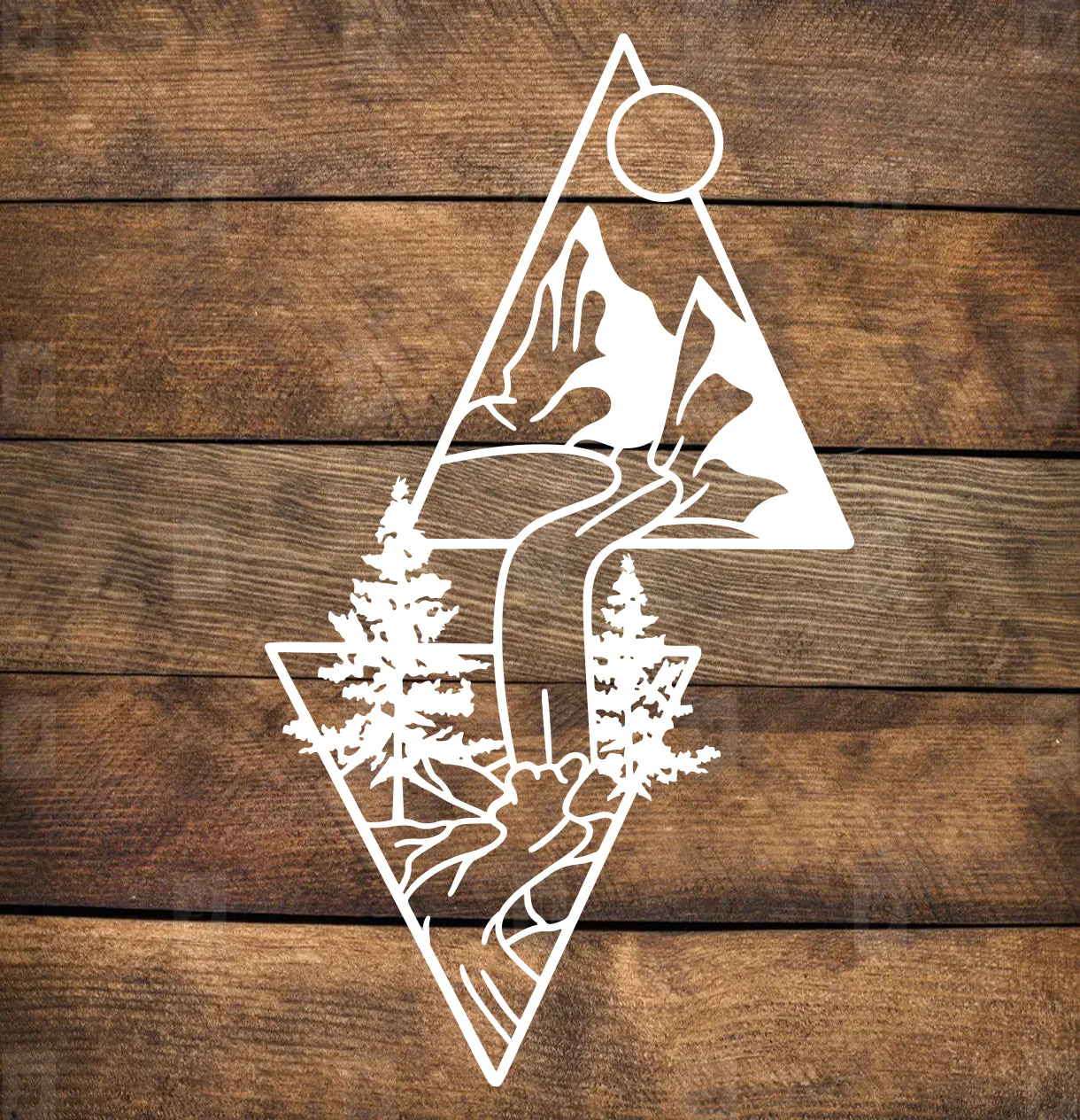 Mountain Landscape in Triangles Sign - Image 2