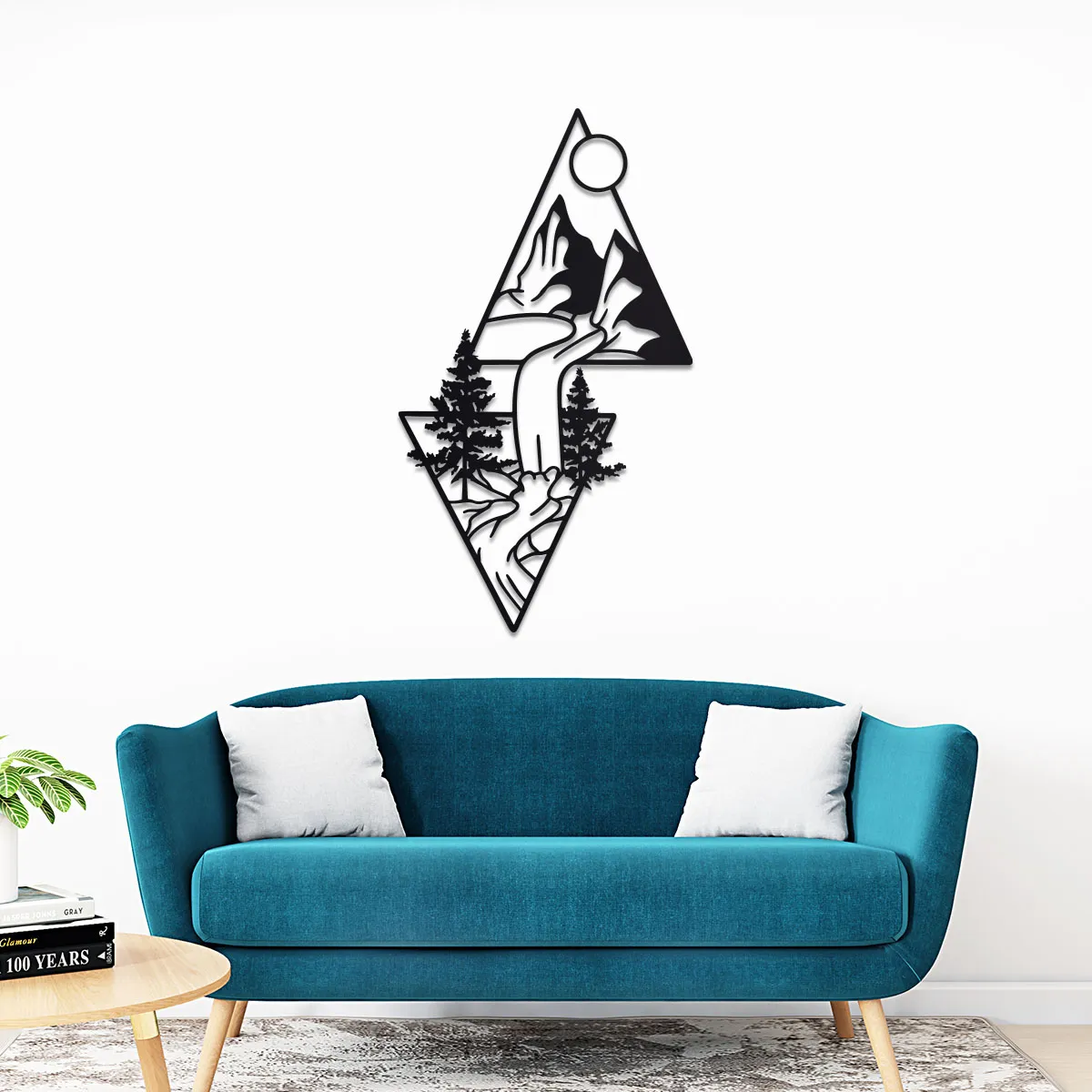 Mountain Landscape in Triangles Sign - Image 3