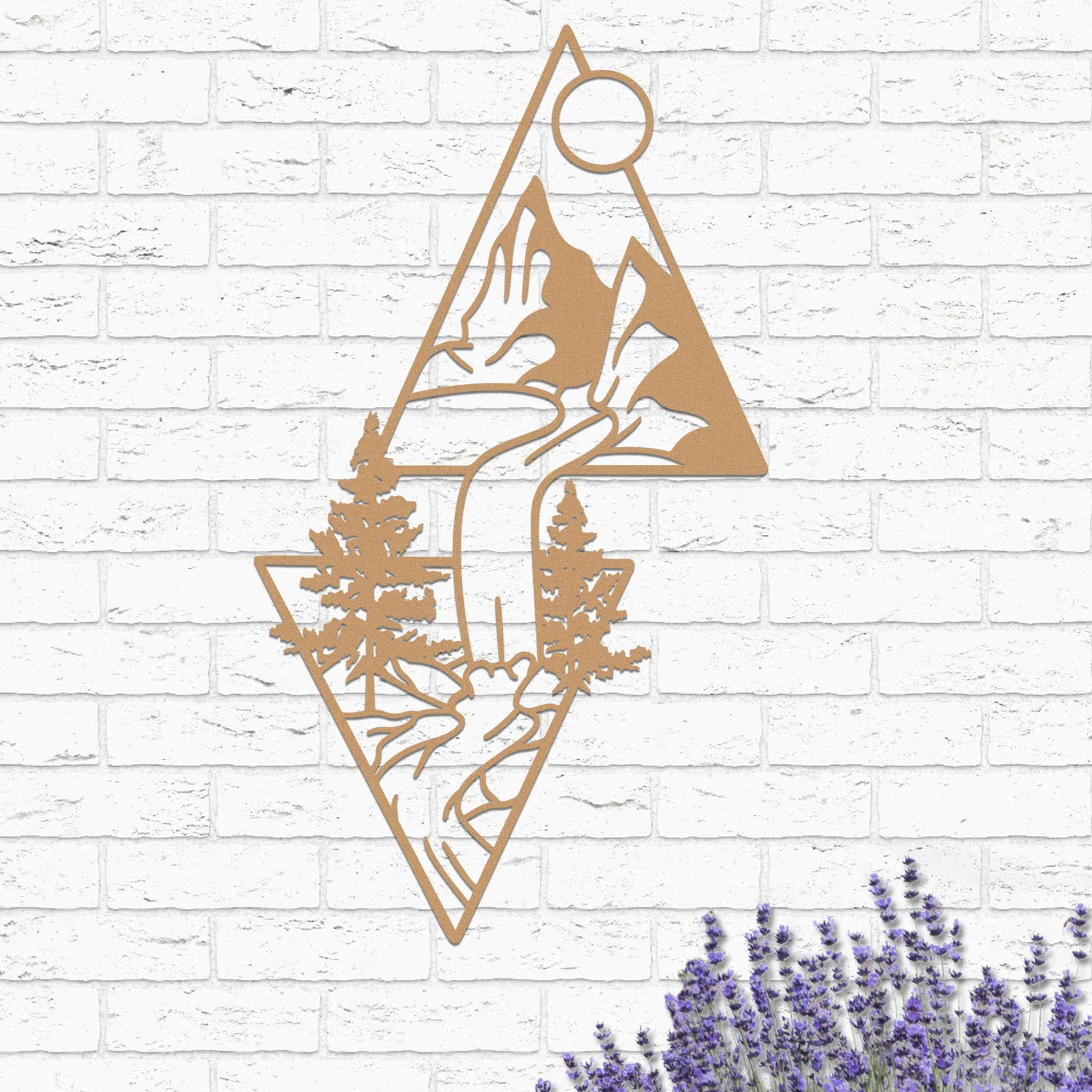 Mountain Landscape in Triangles Sign - Image 4